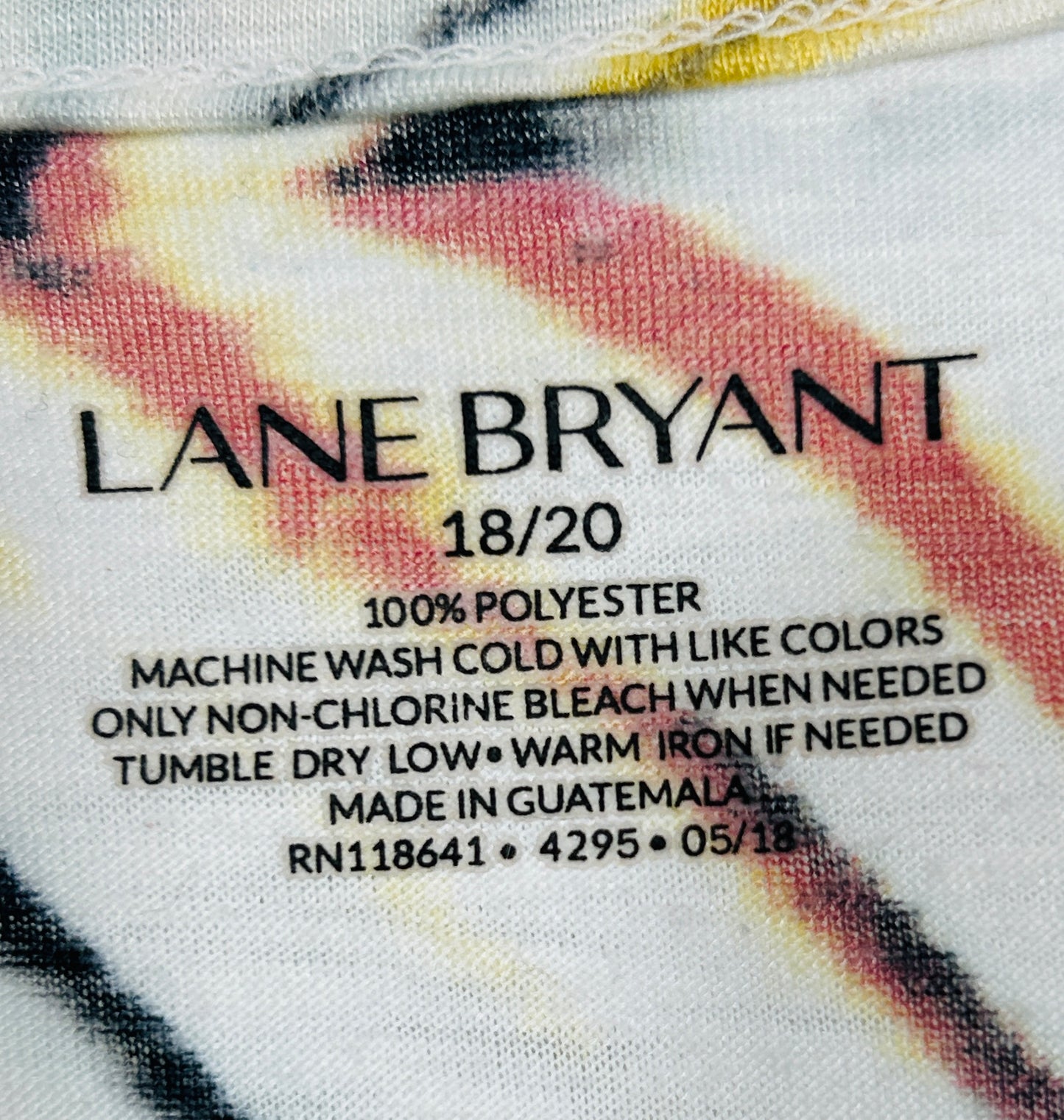 Lane Bryant Sleeveless Asymmetrical Hem Tunic Top 18/20 Multicolor Diamond Print
