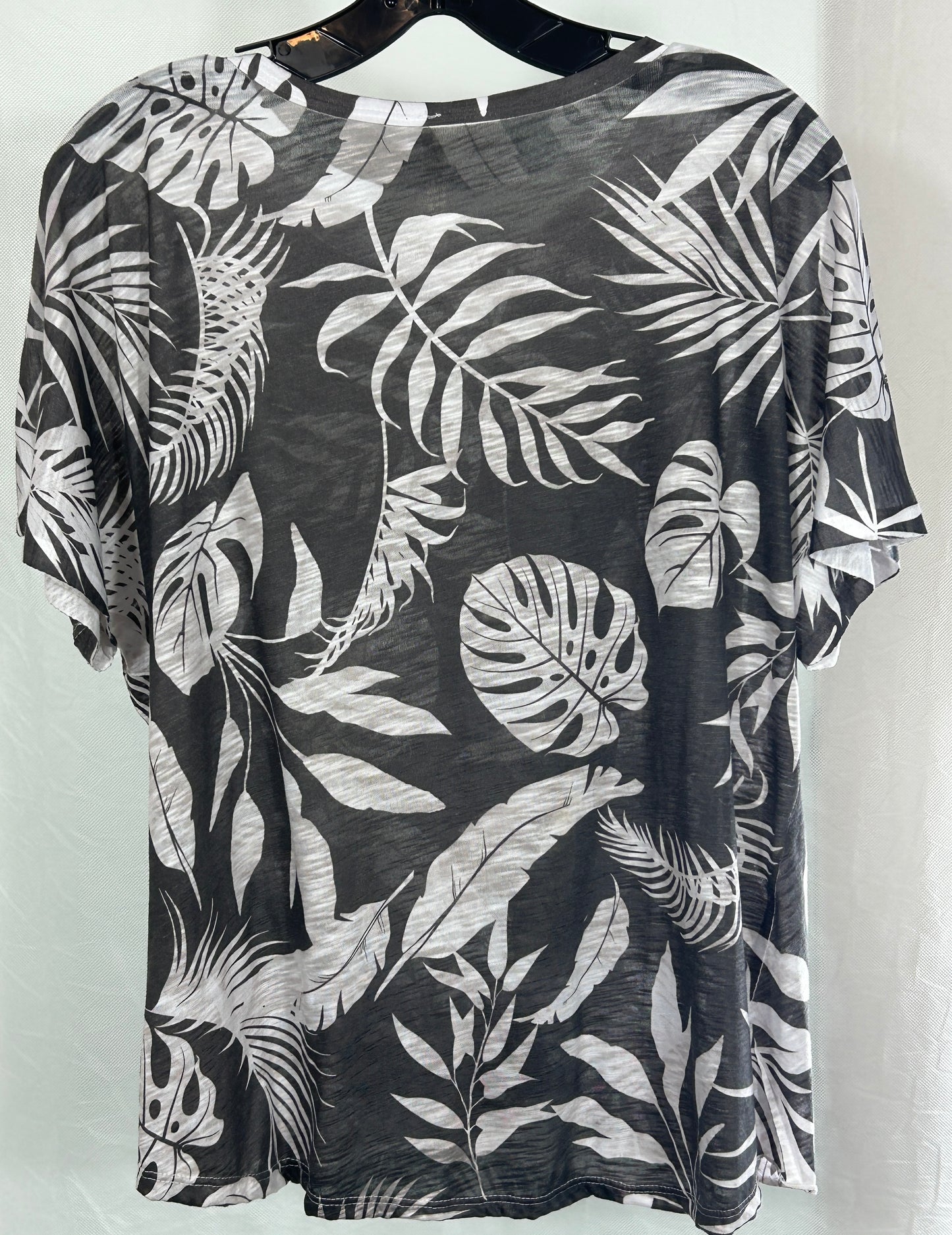 TRYST American Brand XL Asymmetrical Hem Tropical Print Twist Front Top – Made in USA