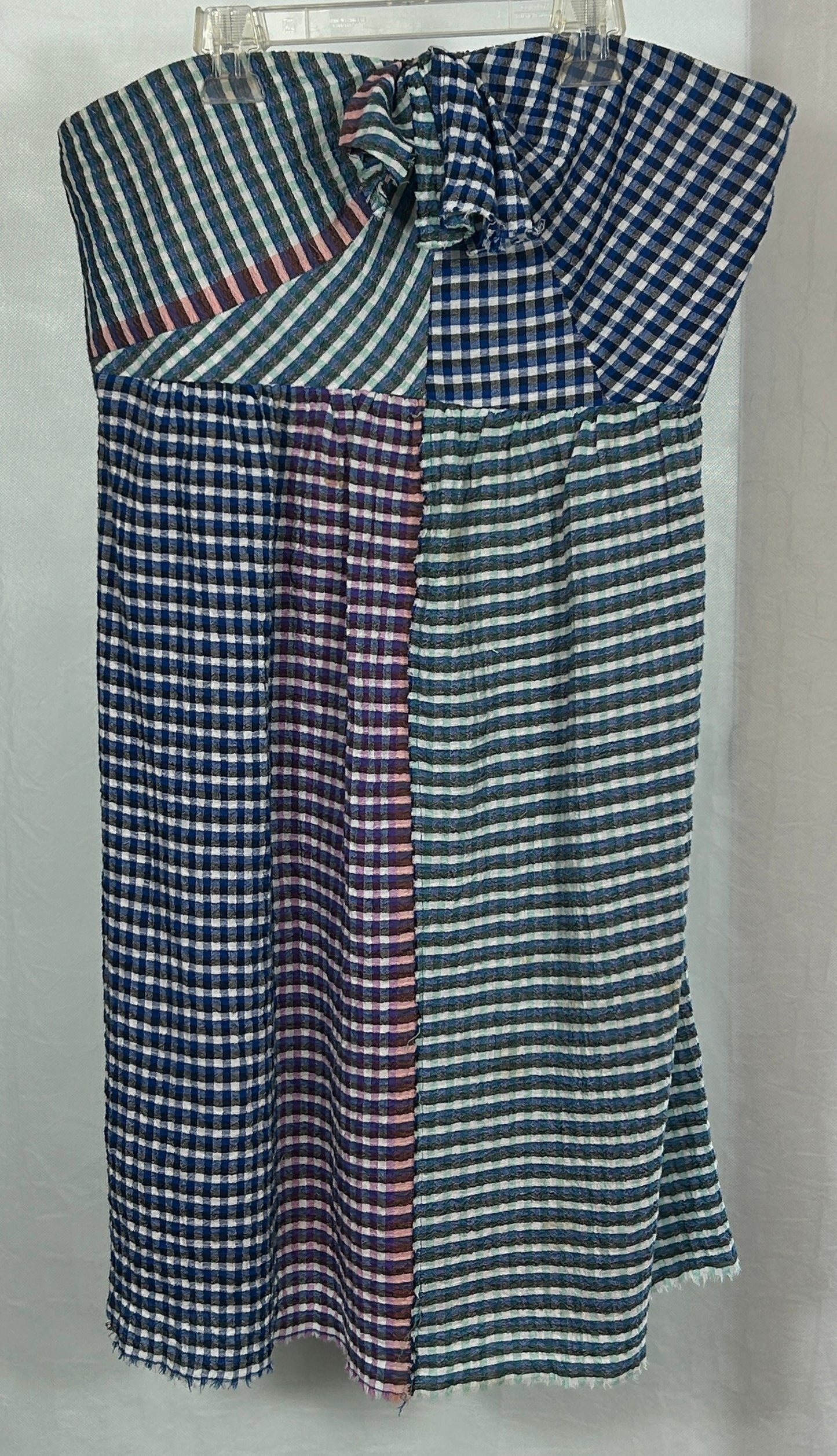 Maeve by Anthropologie Patchwork Gingham Strapless Midi Dress Size 14 – Multicolor Summer Dress