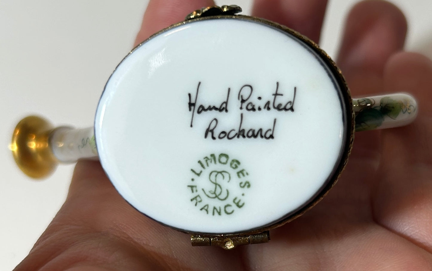 Limoges Rochard Watering Can Trinket Box – Hand Painted Floral Porcelain Box, Made in France