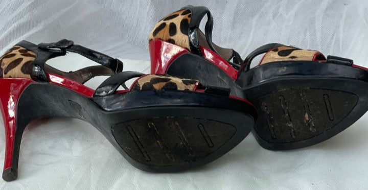 MODA SPANA Leopard Print High Heel Peep Toe Shoes – Size 10M