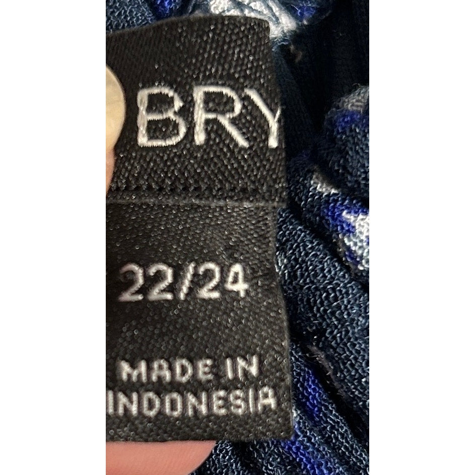 Lane Bryant Navy Floral Smocked Boho Midi Dress 22/24