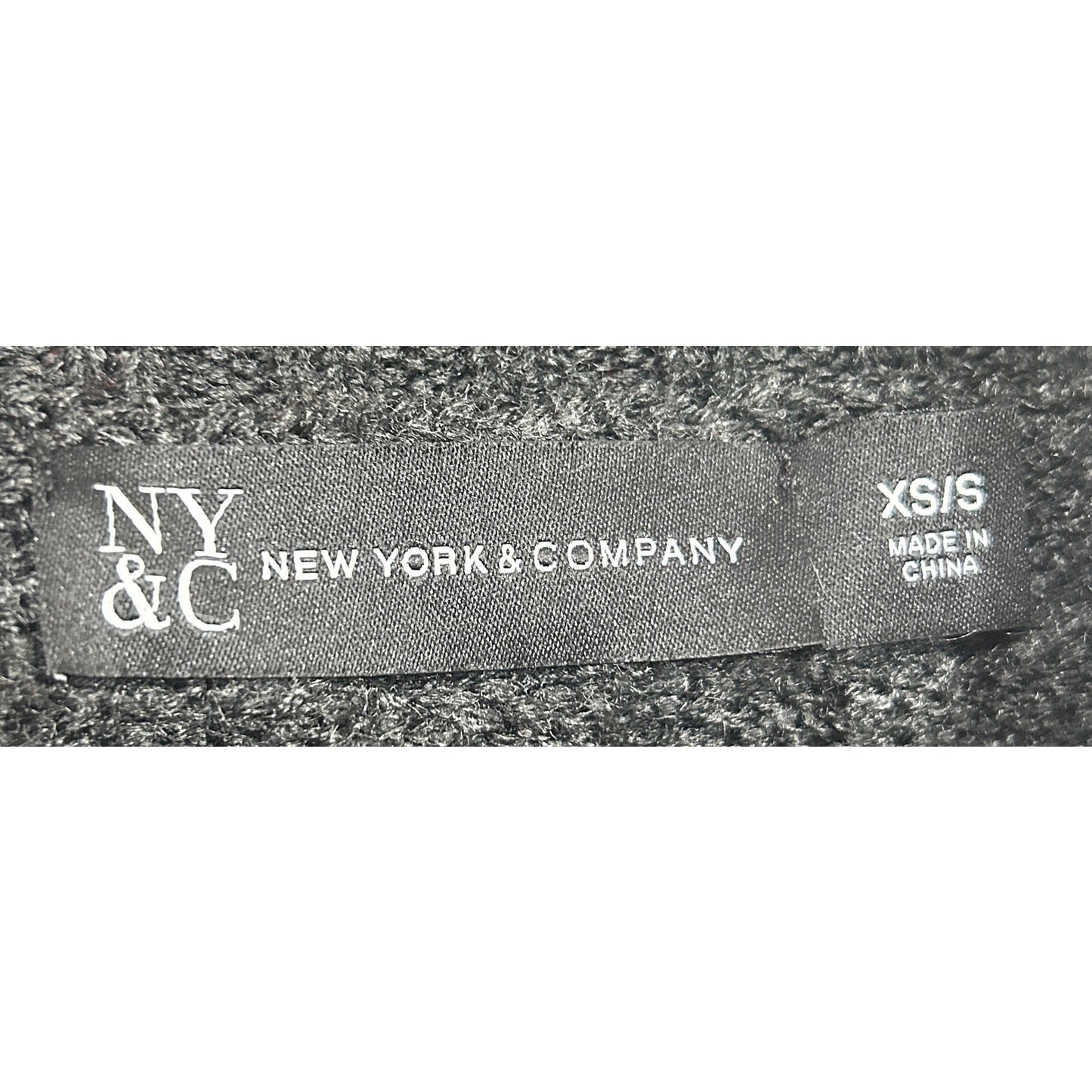 New York & Company Dark Gray Cable Knit Poncho Sweater XS/S Cowl Neck Acrylic
