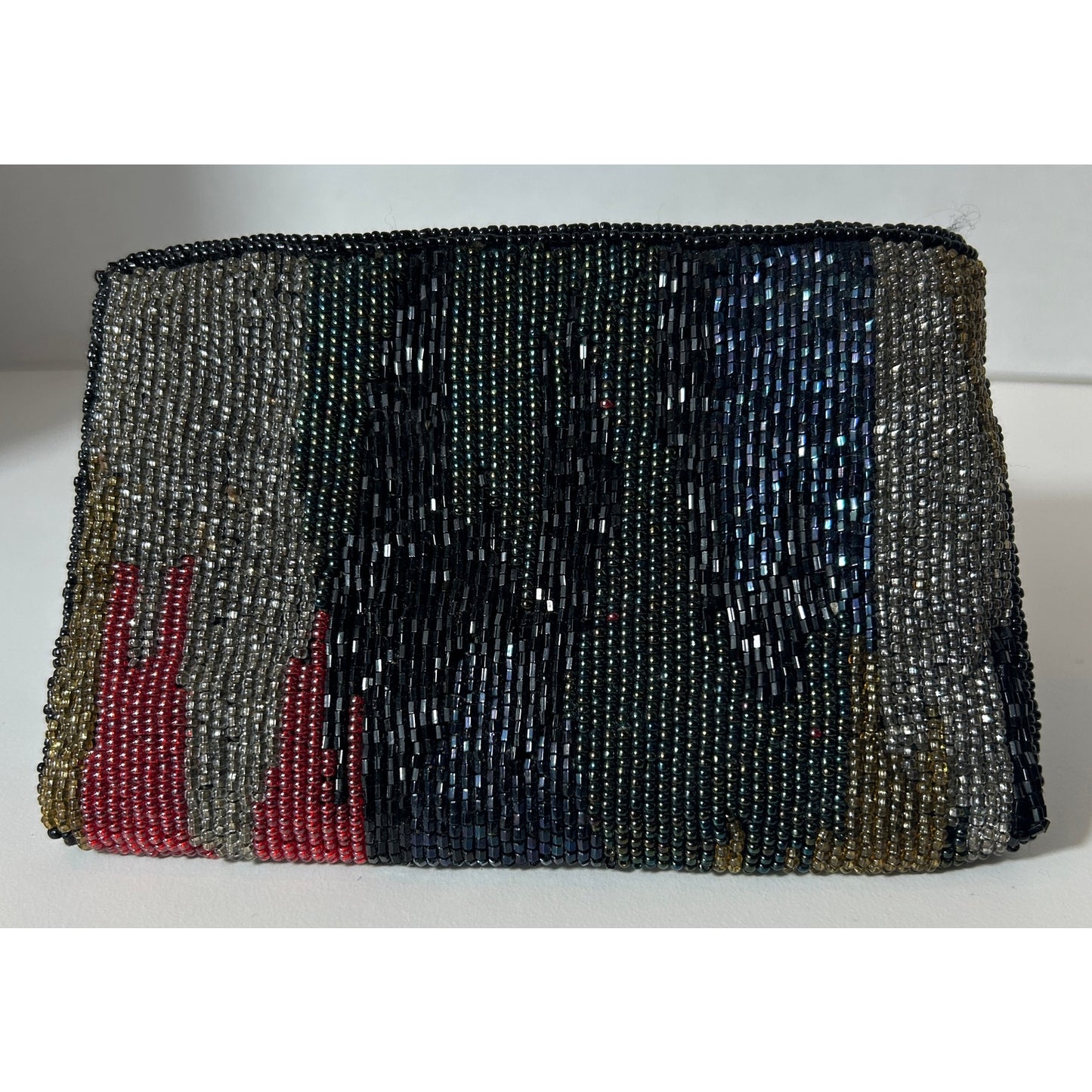 Neiman Marcus Handmade Multicolor Beaded Evening Clutch Purse