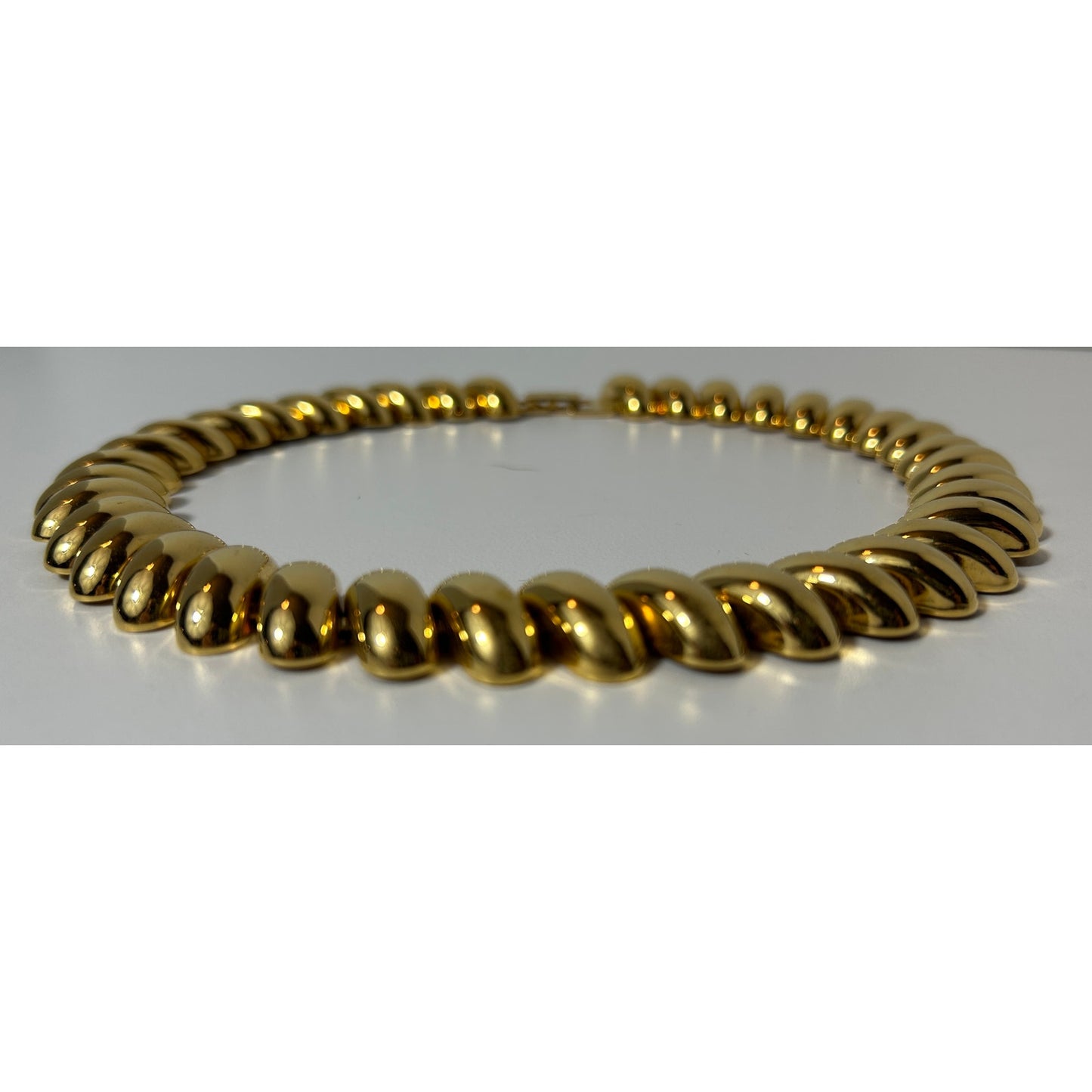Vintage Napier Gold Tone Statement Necklace Pat. 4170189, 15.5"