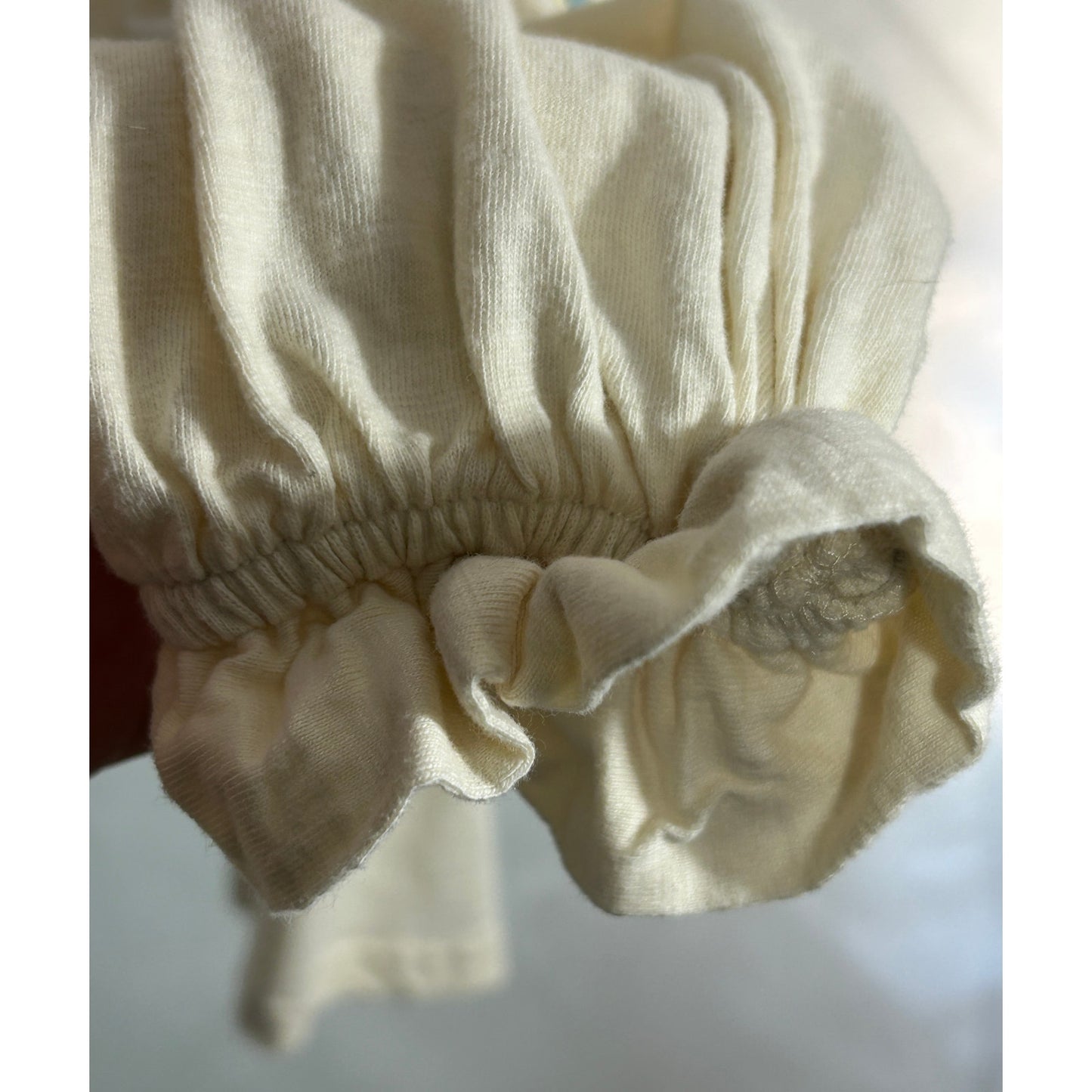 Solitaire Boho Embroidered Floral Blouse Cream Top Size S Peasant Style