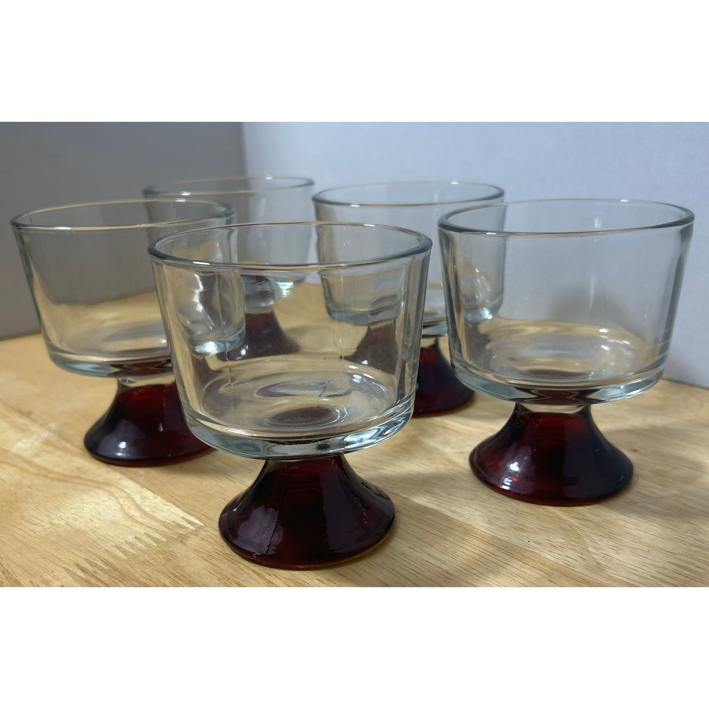 Vintage Anchor Hocking Ruby Red Pedestal Dessert Cups – Set of 5