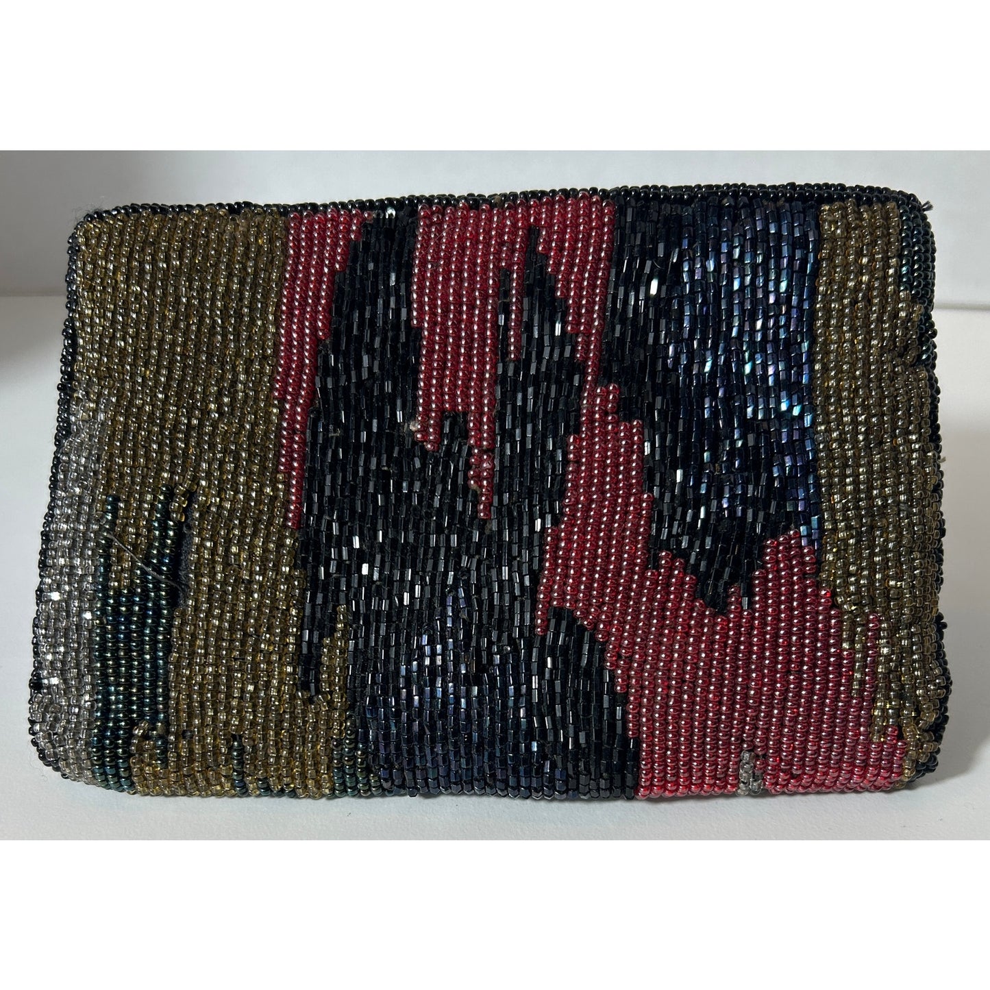 Neiman Marcus Handmade Multicolor Beaded Evening Clutch Purse