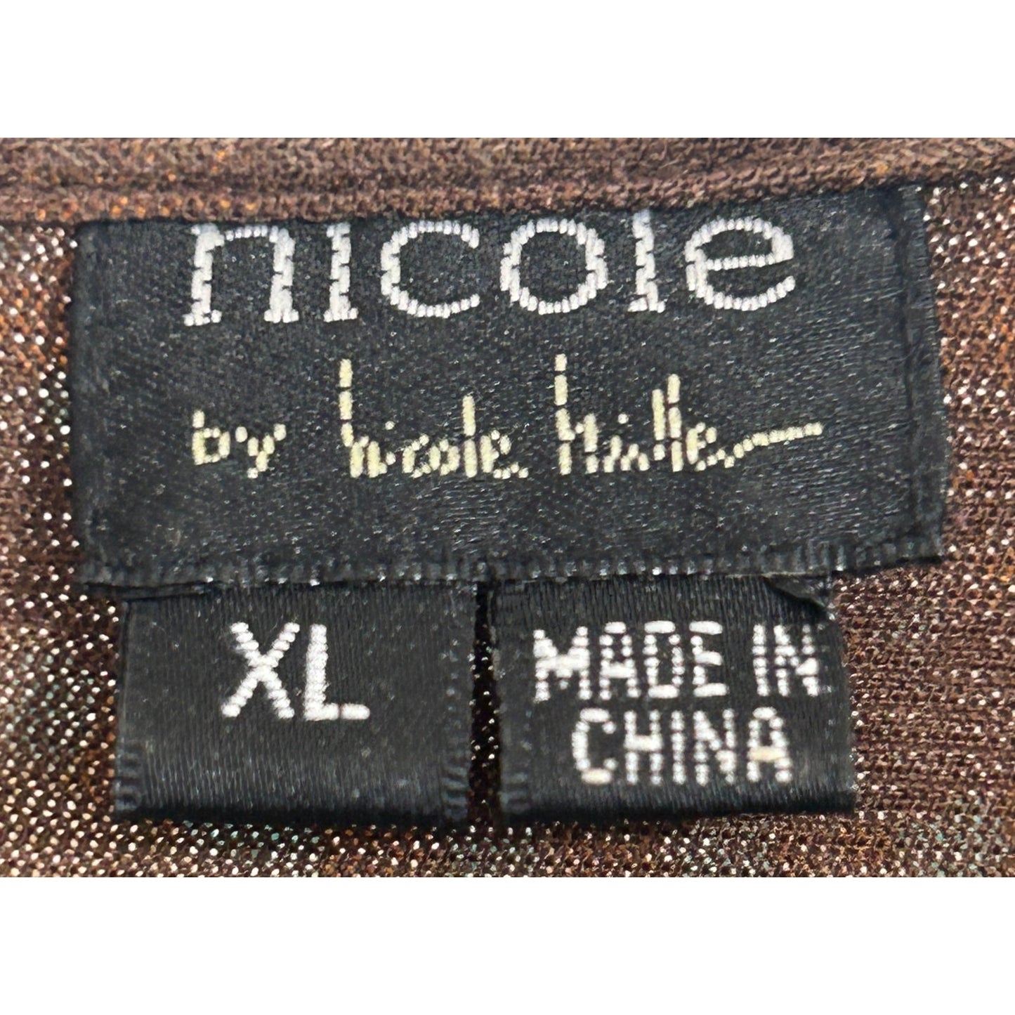 Nicole by Nicole Miller Boho Floral Mesh Top XL Multicolor Sheer Lined