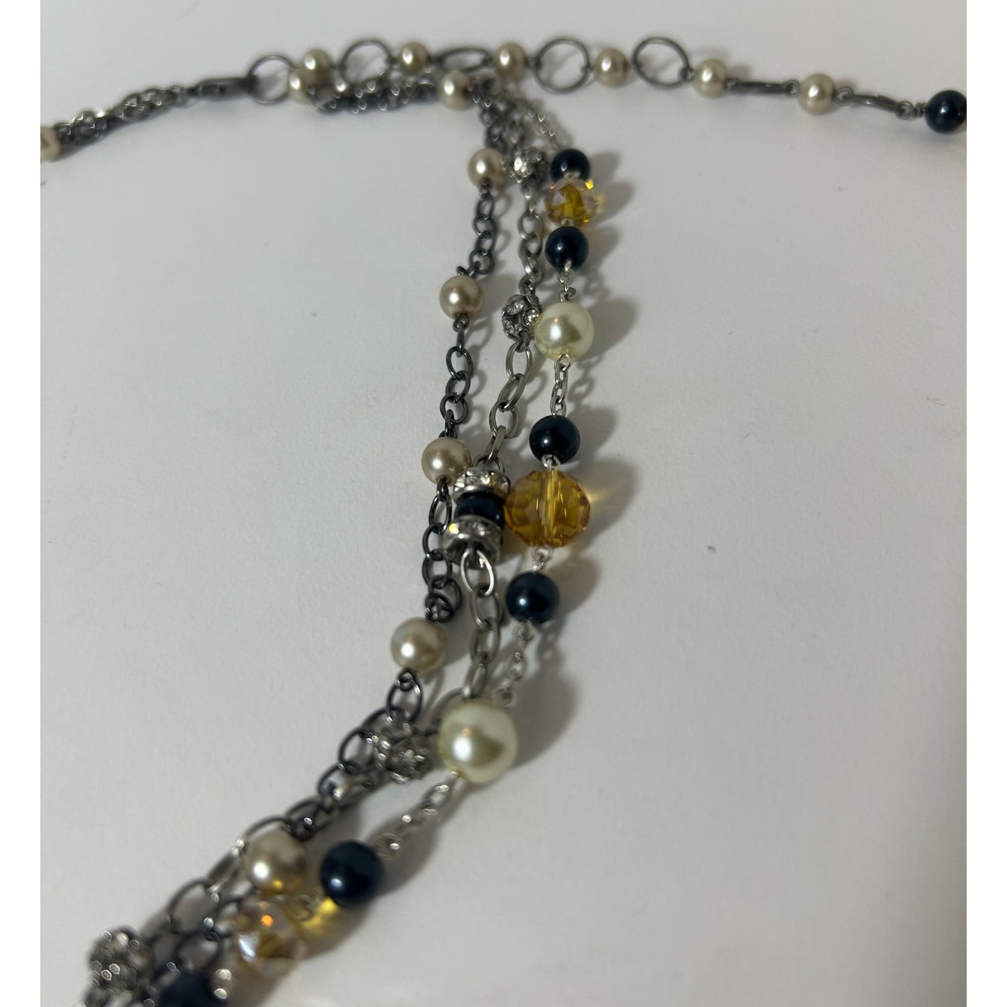 Audrey Hepburn Style "Elegant" Pendant Necklace with Beads & Chain - 19"