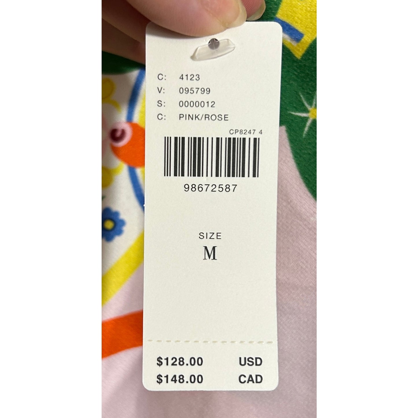 Maeve Anthropologie Pink Citrus Tile Print Wide Leg Pants - Size M