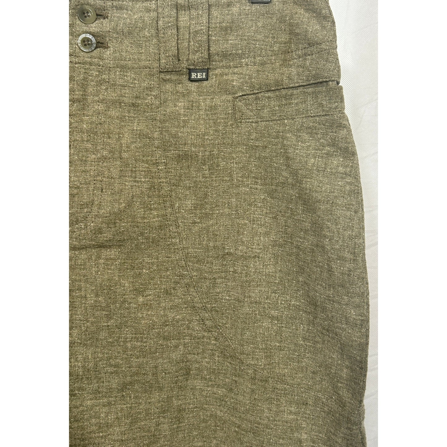 REI Women’s Green Hemp Blend Skirt Size 6 Outdoor Utility Pocket Knee Length