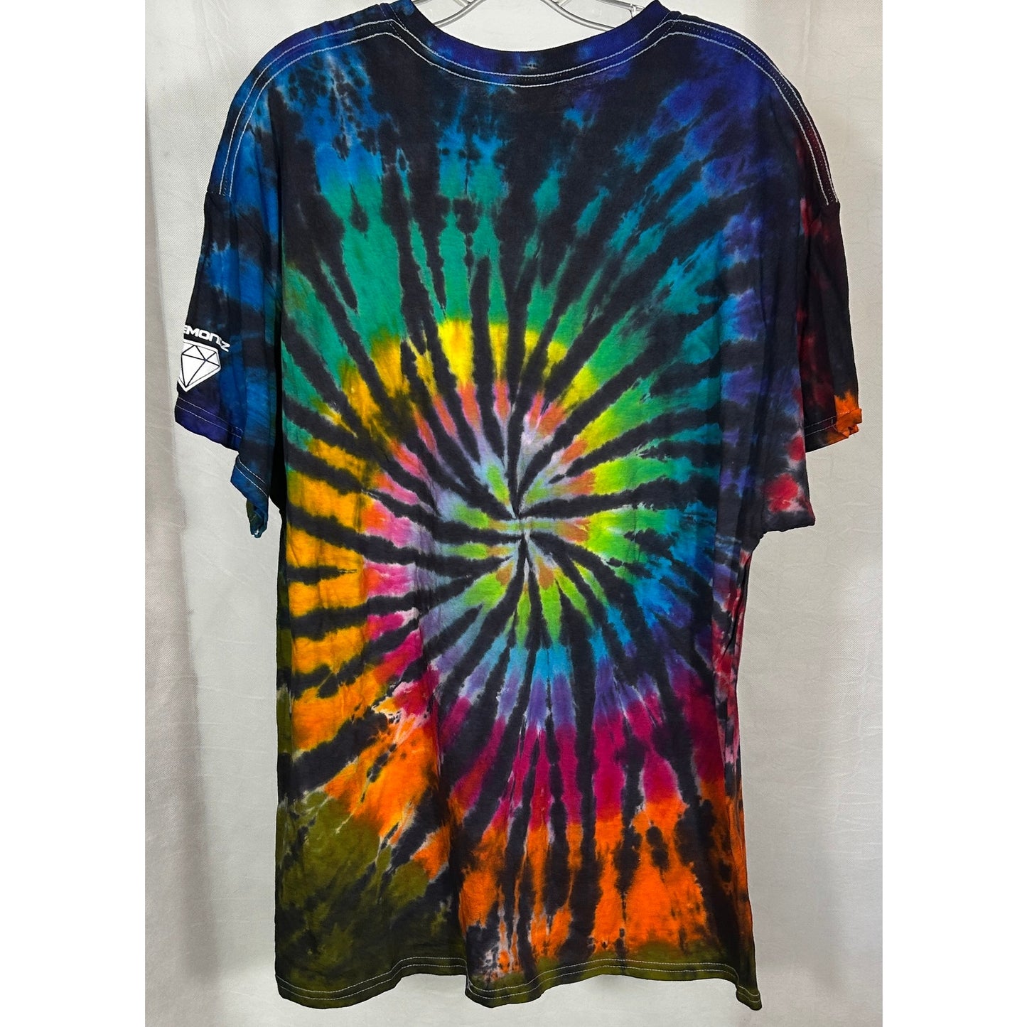 DYE-MONDZ Spiral Rainbow Tie Dye T-Shirt Gildan XL Unisex 100% Cotton