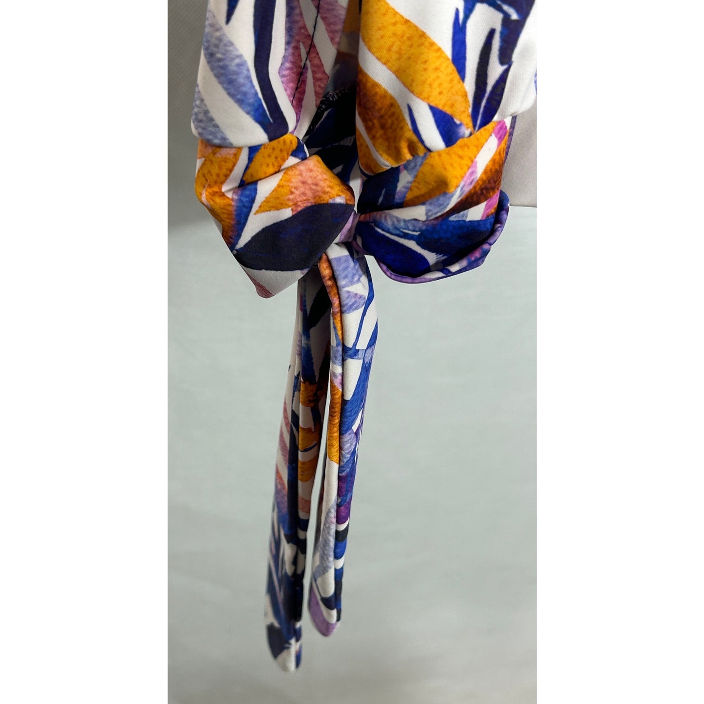 Swimsuits For All Tropical Print Tankini Top Sz 14 Built-In Bra Tie Hem