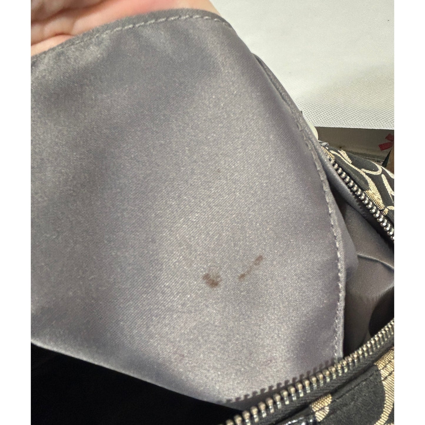 Coach Signature Canvas & Leather Satchel Bag Black Silver Hardware 15″ x 8″