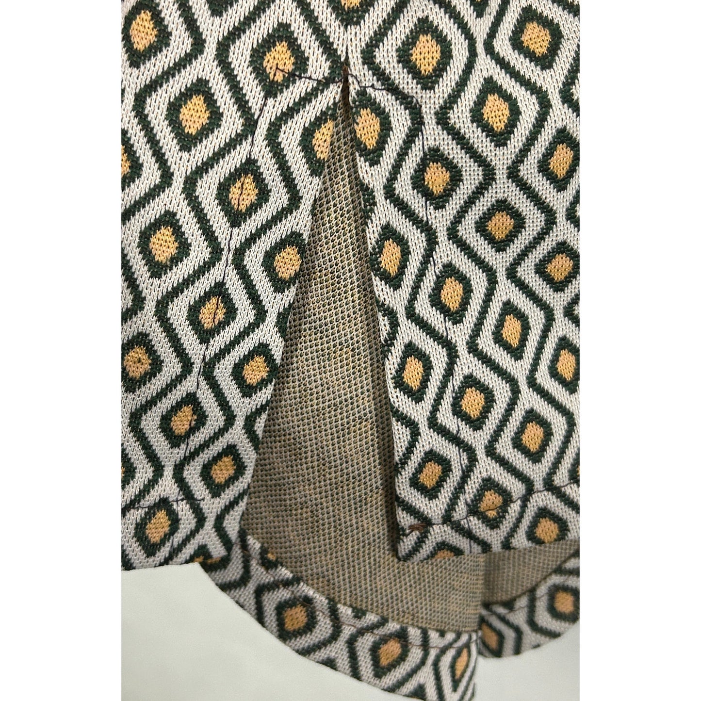 Handmade Retro Geometric Print 3/4 Sleeve Blouse – Size M