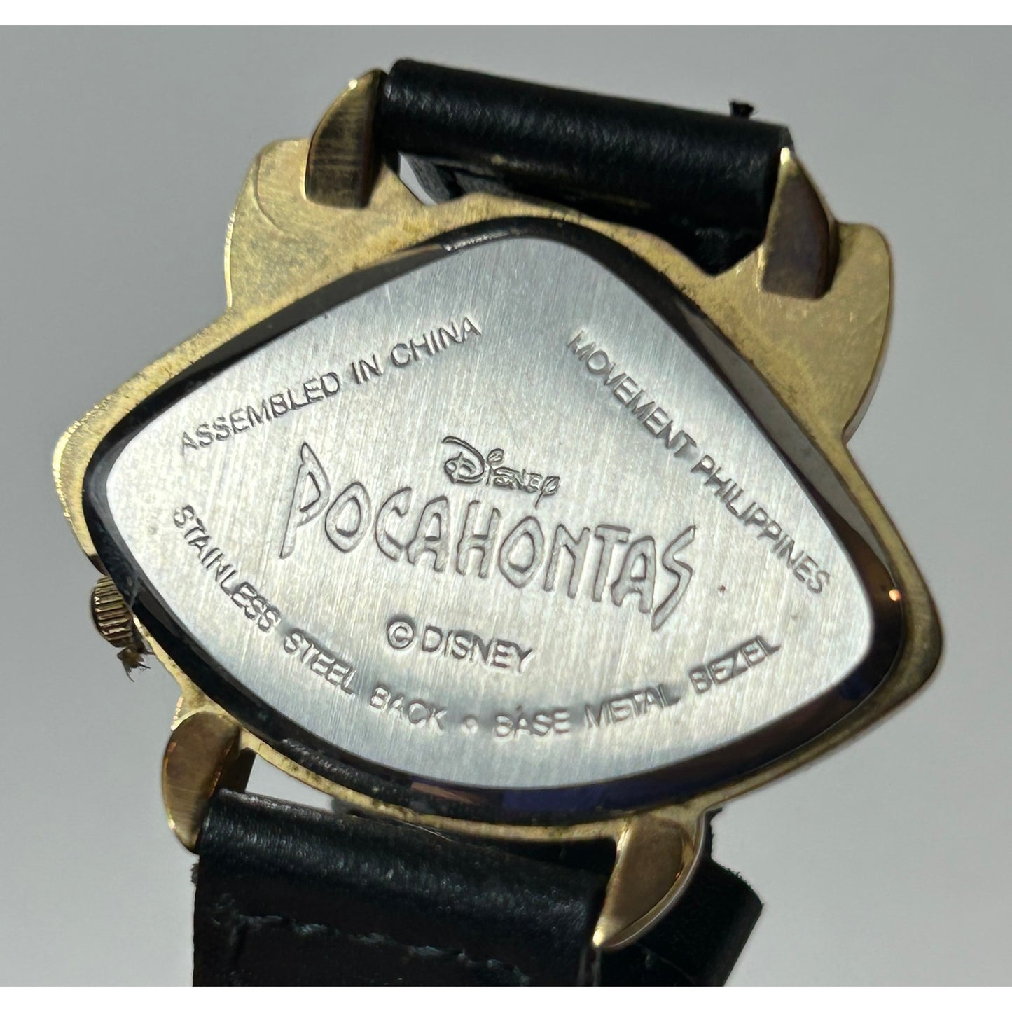 Timex Disney Pocahontas Meeko Raccoon Watch Black Leather Band
