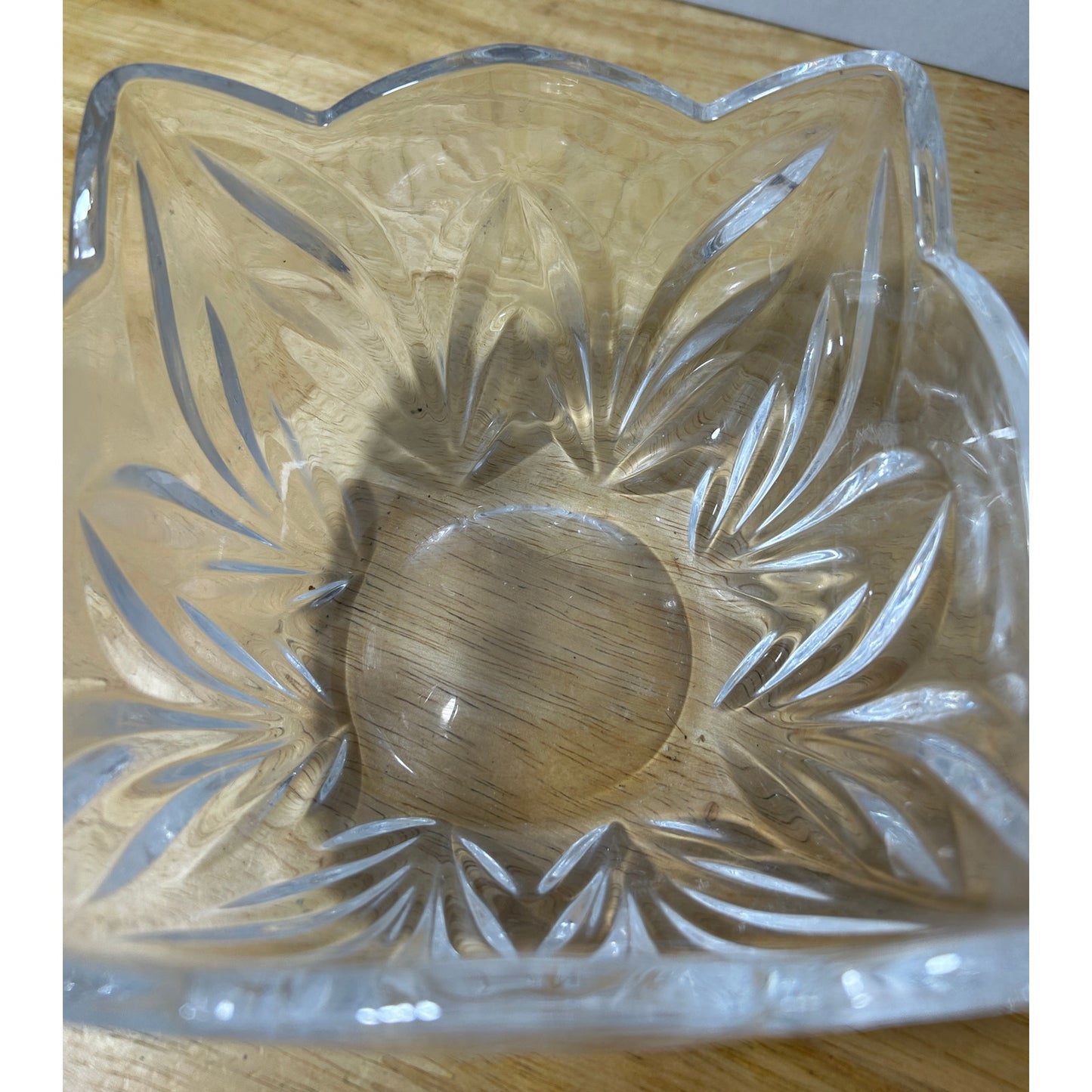 Vintage Clear Pressed Glass Scalloped Square Bowl – 5.75″ Crystal Candy Dish