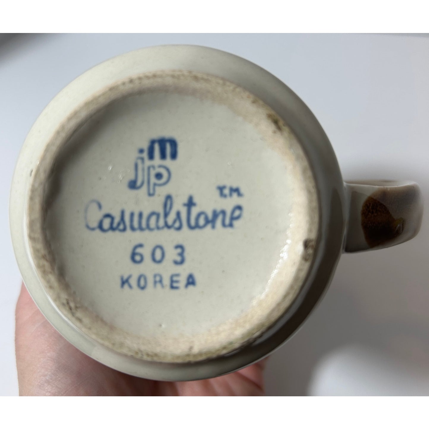 Vintage Casualstone JP Mug Korea Yellow Flower Stoneware Coffee Cup 3.5"