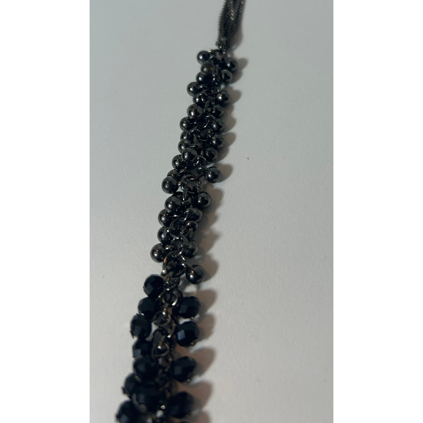 Kenneth Cole Black Glass Beaded Necklace 38"