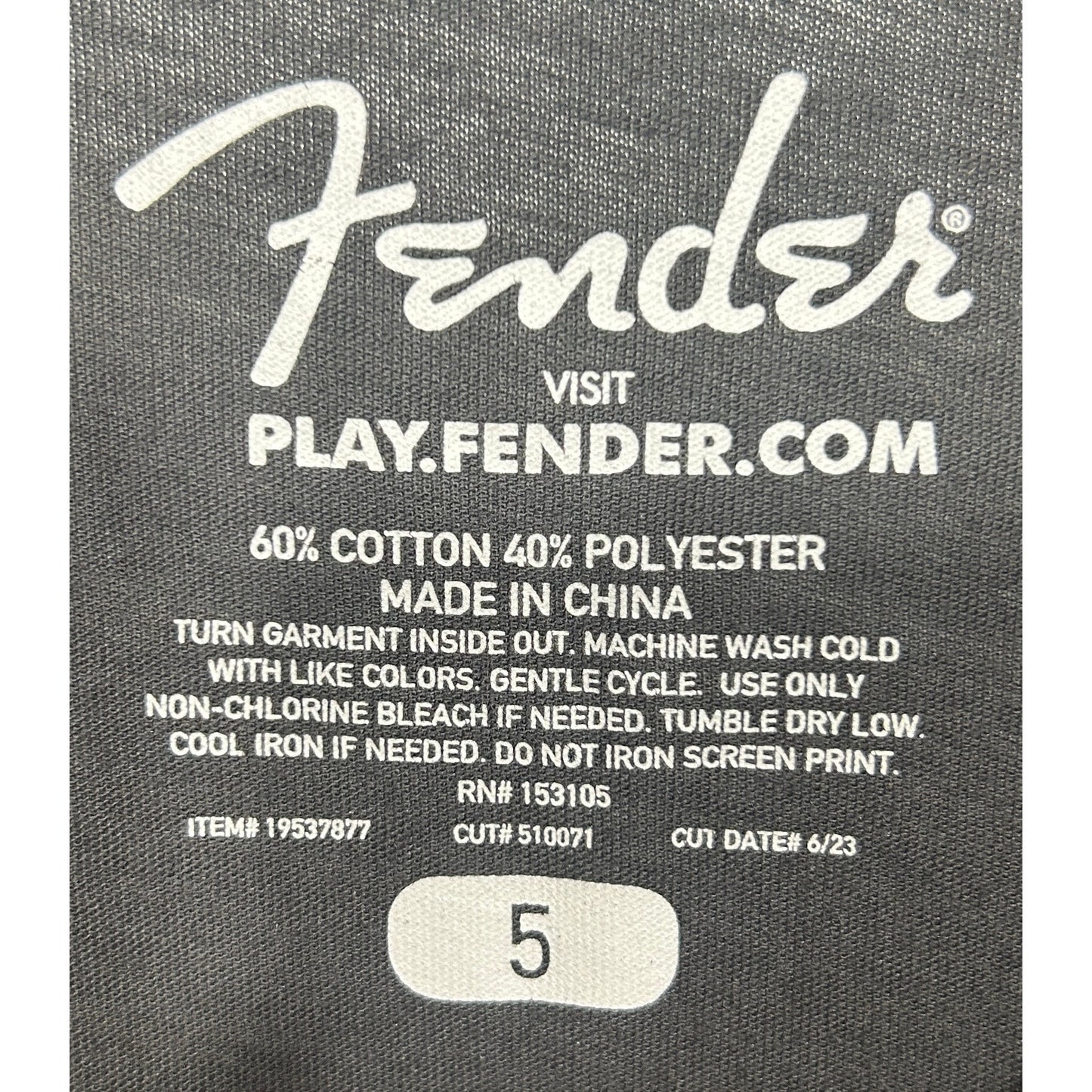 Fender Graphic Cutout Neck T-Shirt Black Oversized Women’s Plus Size 3X