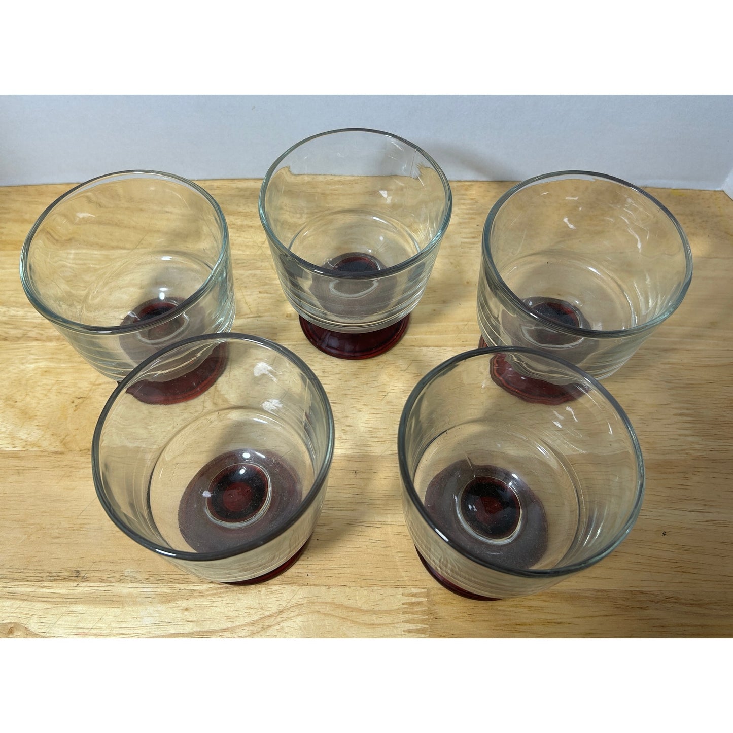 Vintage Anchor Hocking Ruby Red Pedestal Dessert Cups – Set of 5