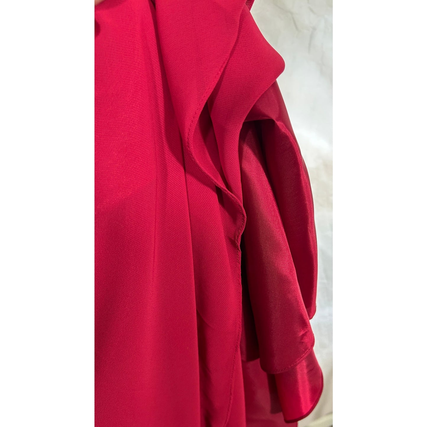 Donna Morgan Red Cocktail Dress with Beaded Straps, Size 16