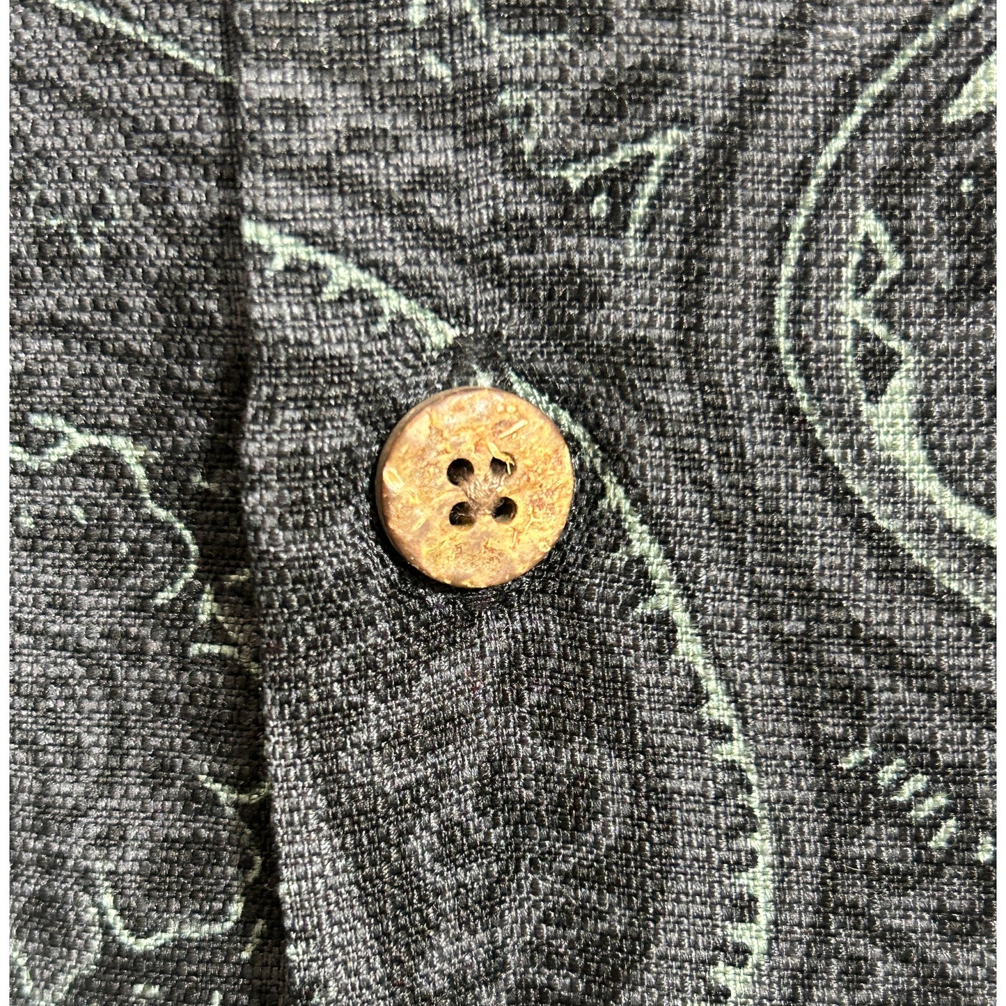 Tommy Bahama 100% Silk Shirt Paisley Black Green Small