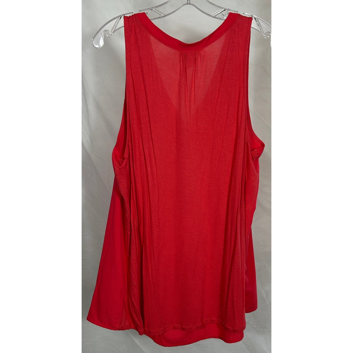 Merona Red Sleeveless Pintuck Blouse XXL Lightweight Layering Top