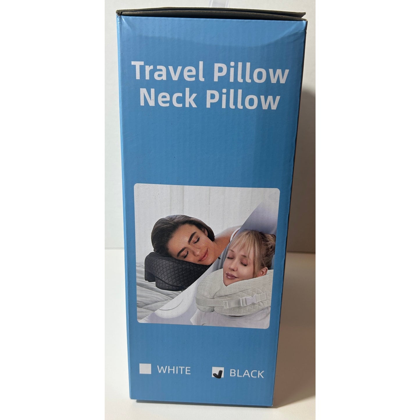 Black Face Down Pillow Memory Foam Travel Massage Neck Support - NIB