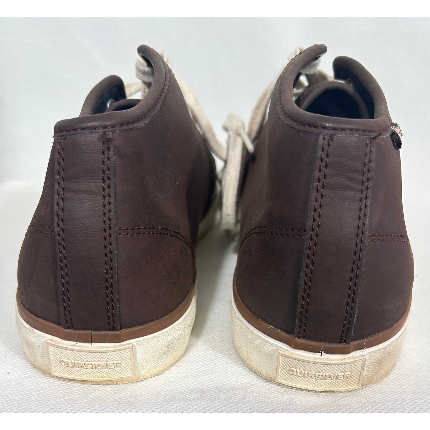Quiksilver Men's Size 13 Brown Mid‑Top Leather/Suede Casual Sneakers