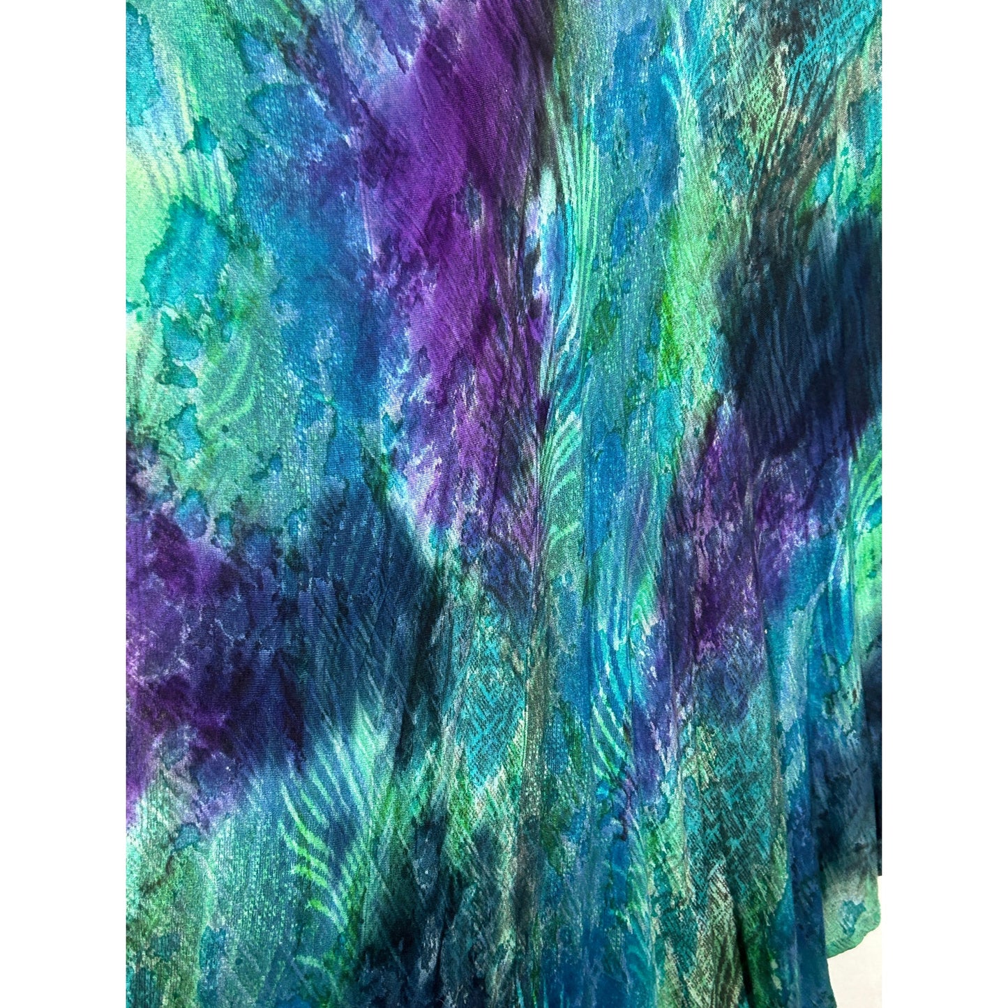 Greater Good Tie-Dye Asymmetrical Hem Top Free Size Plus Rayon Beaded Neck