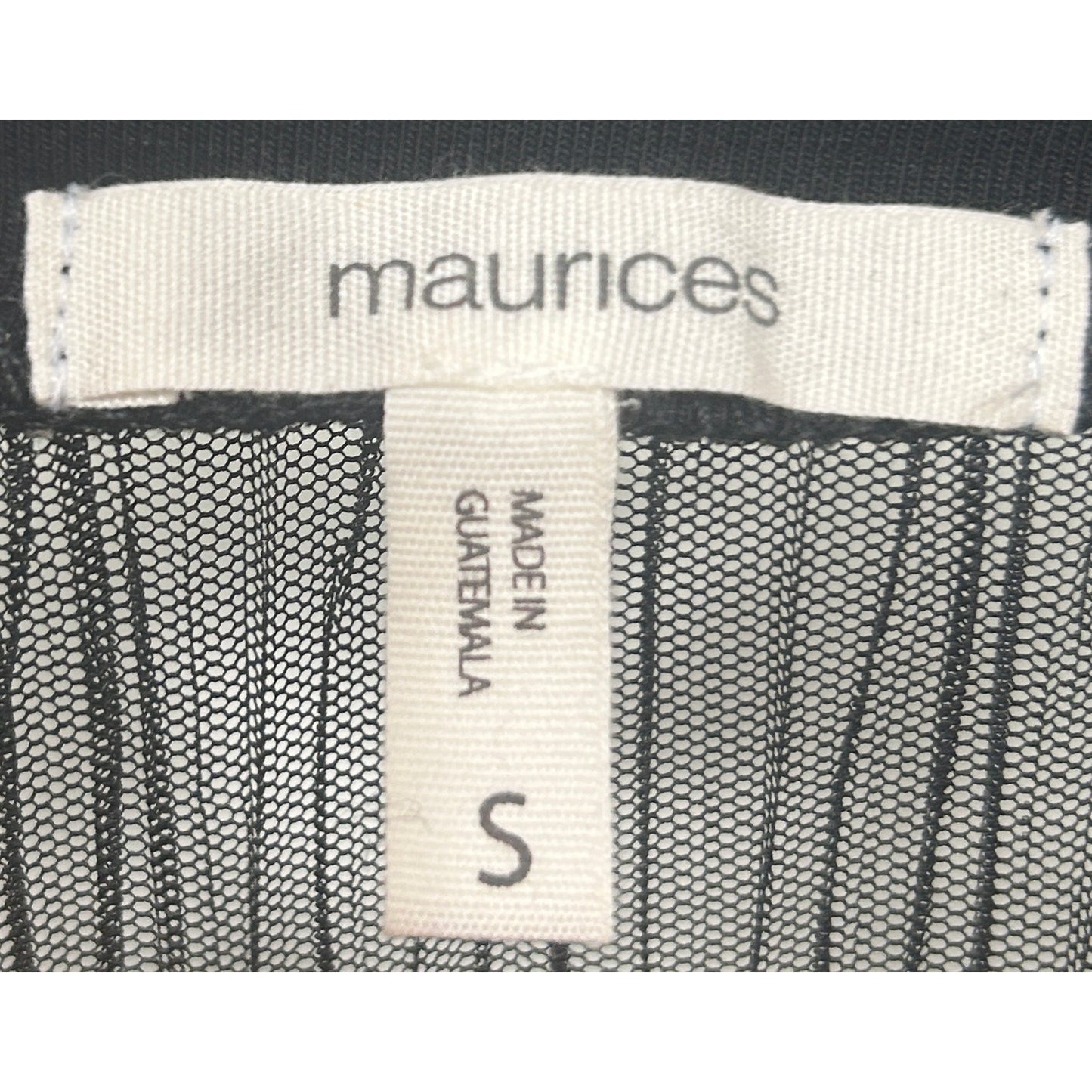 Maurices Black Sheer Mesh Sleeve Blouse Women’s Small Long Sleeve Top