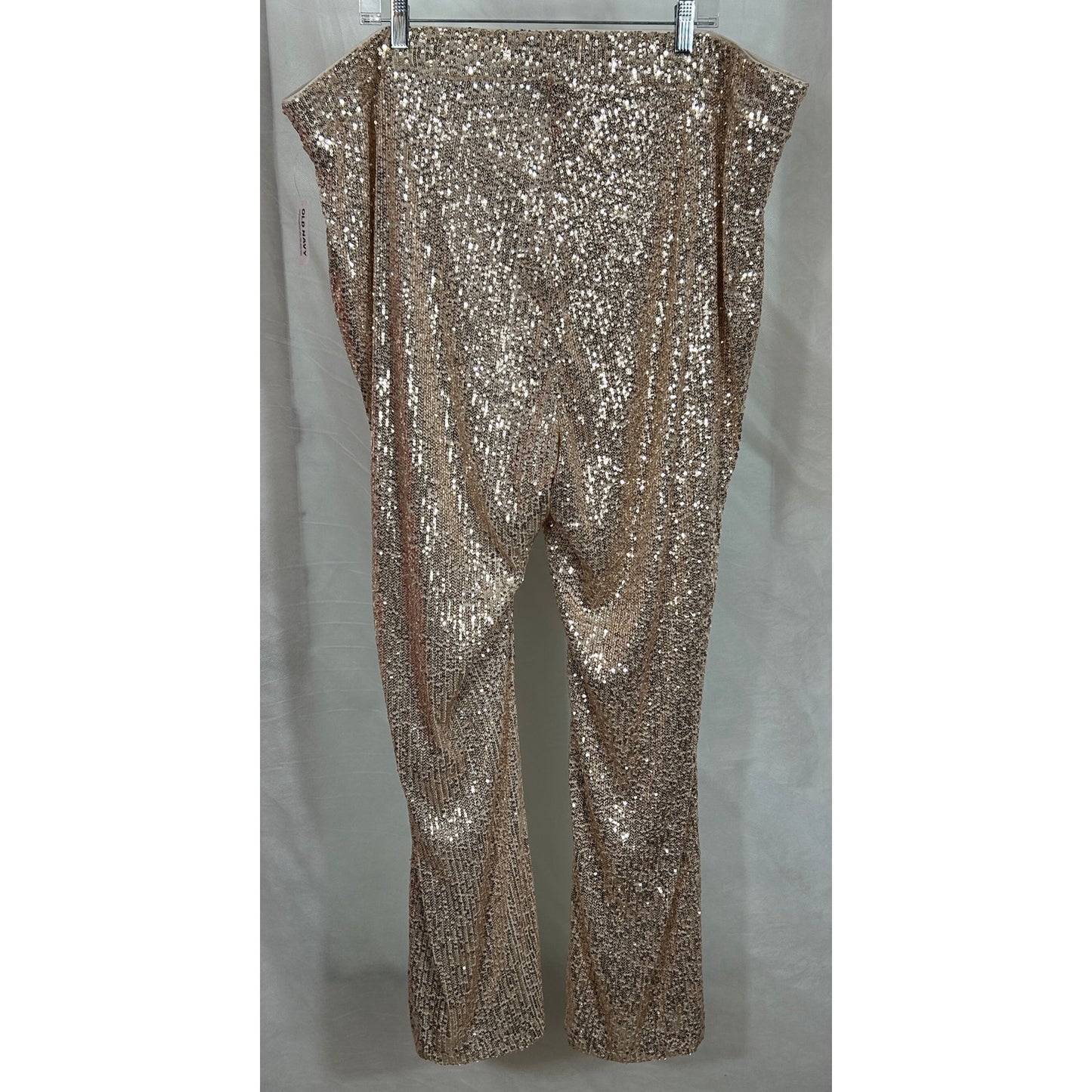 Old Navy 3X Extra High-Rise Gold Sequin Flare Pants Full Length NWT