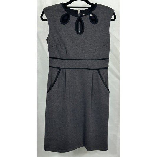 Sandra Darren Gray Sleeveless Dress with Keyhole Cutout Neckline, Size 6