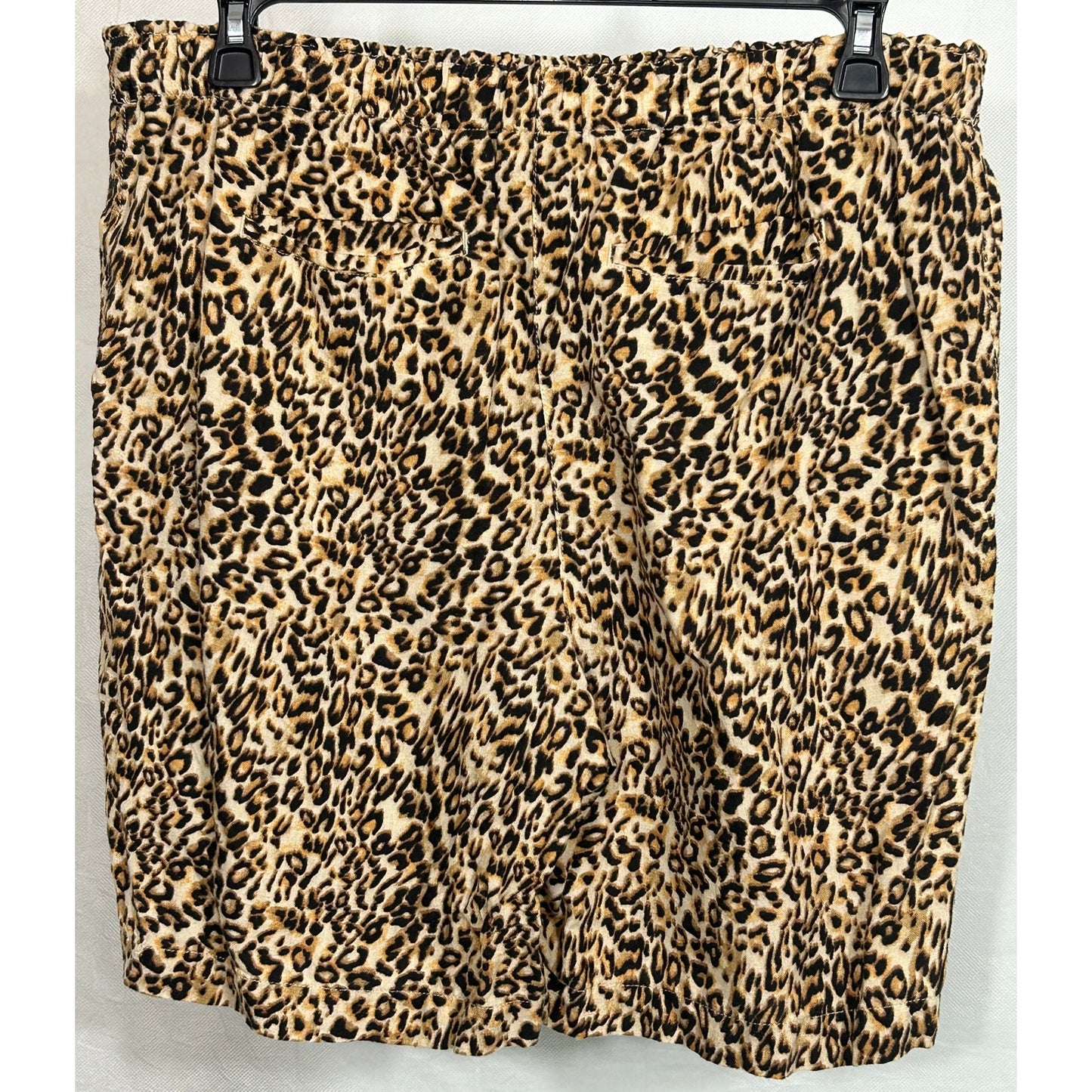 Chico’s Leopard Print Linen Drawstring Shorts Size 14