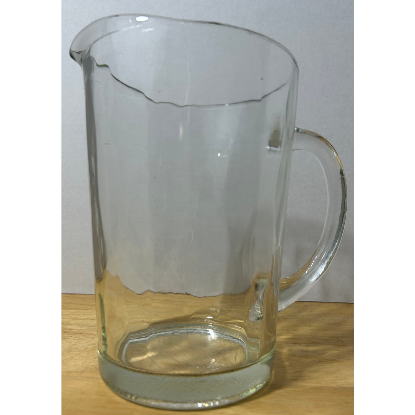 Clear Glass Pitcher with Dimple Texture – 7.5" Tall, 6" Diameter, Vintage Style