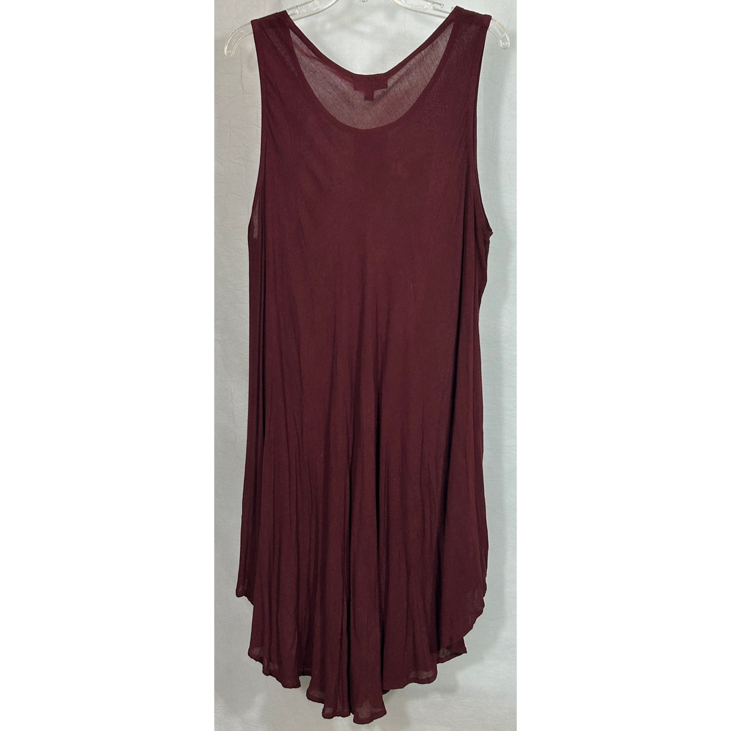 Greater Good Burgundy Hand-Printed Tunic Tank Top Free Size Plus