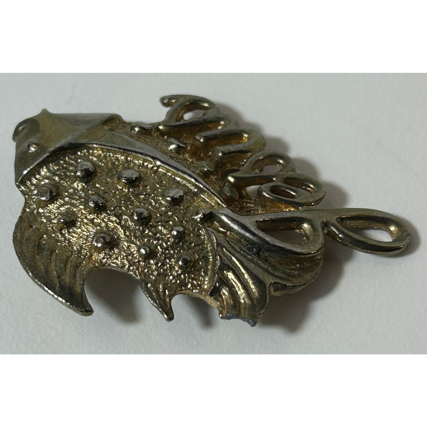 Vintage Gold Tone Jesus Fish Brooch Pin 2.25″ x 1.5″ Christian Statement Jewelry