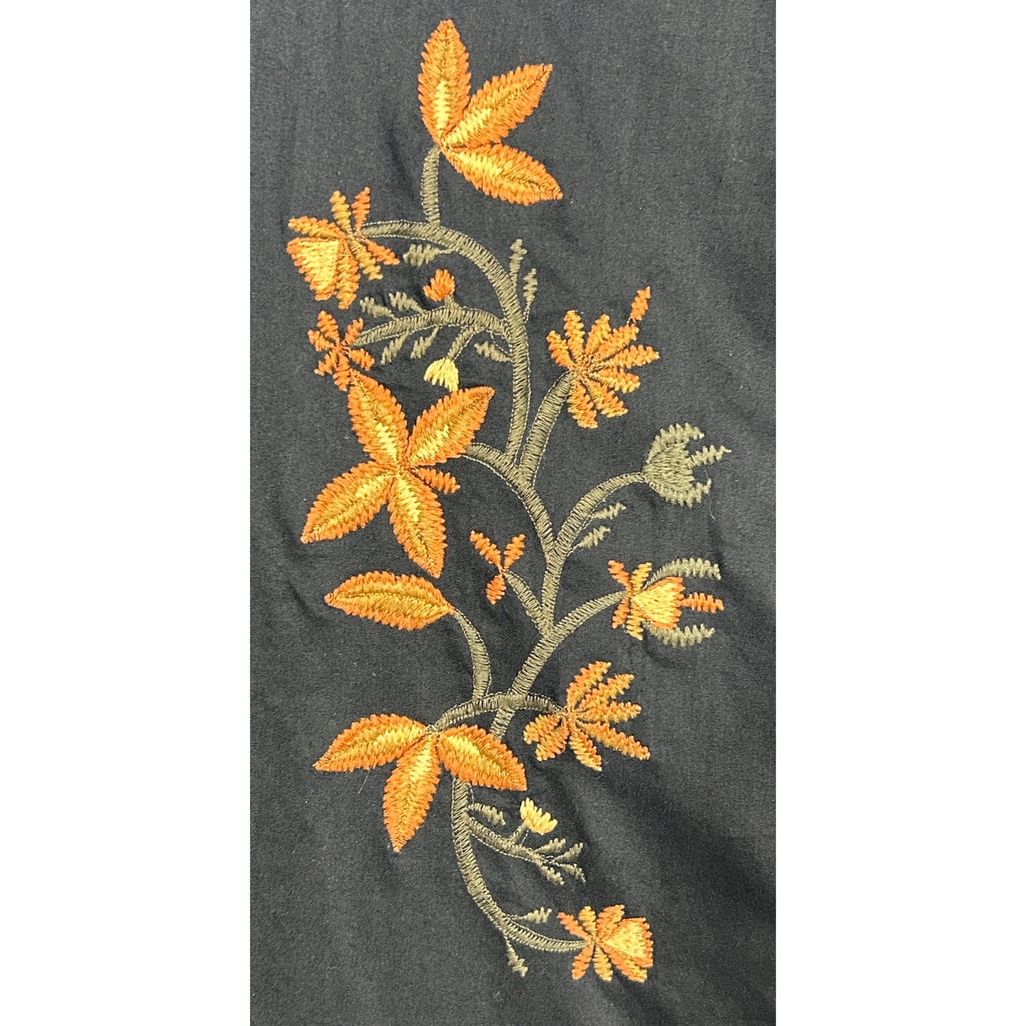 Vintage Together Black Embroidered Button Down Shirt 2X Floral Western