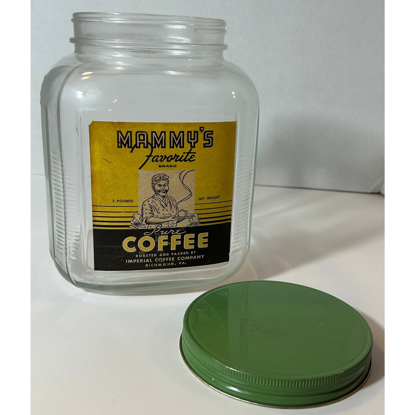 Mammy’s Favorite Coffee Glass Jar with Metal Lid – Vintage Collectible