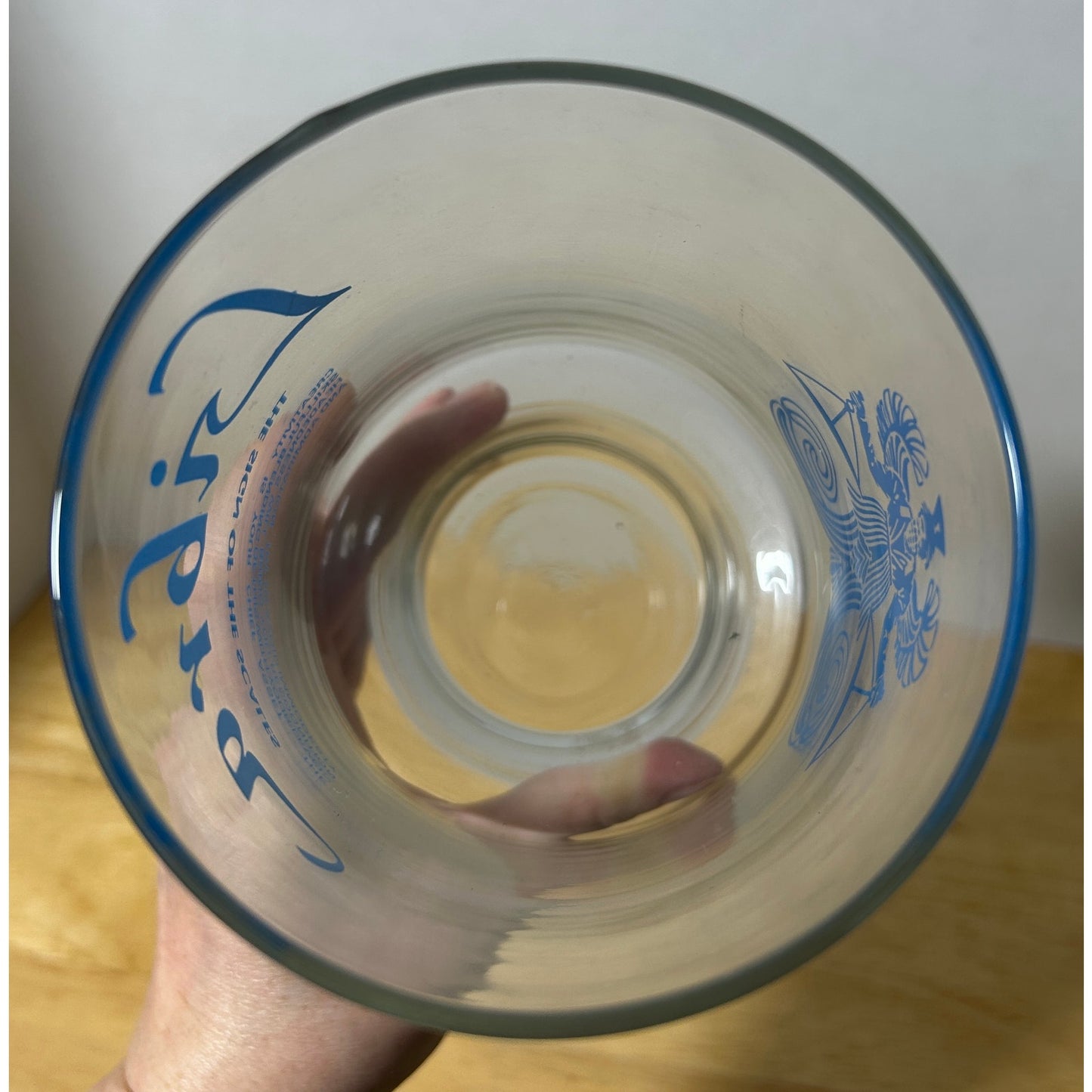 Vintage Libra Zodiac Horoscope Glass 7” Tall – Blue Scales & Traits