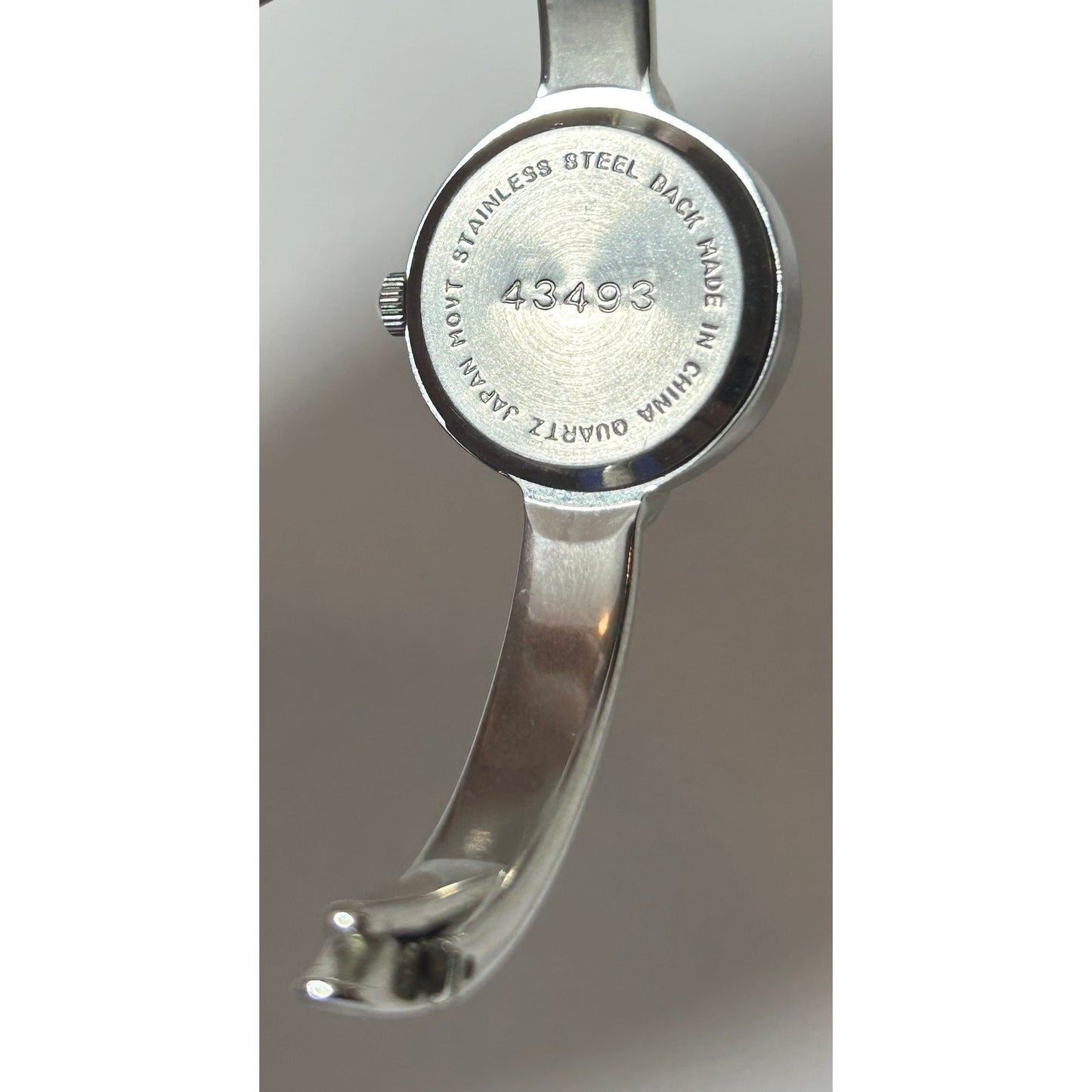Women’s Silver Tone Bangle Watch with Light Blue Dial Quartz Movement