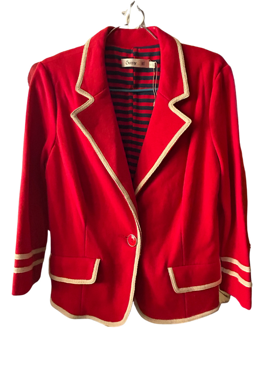 Vintage Red Blazer – Nautical Prep Meets Retro Glam