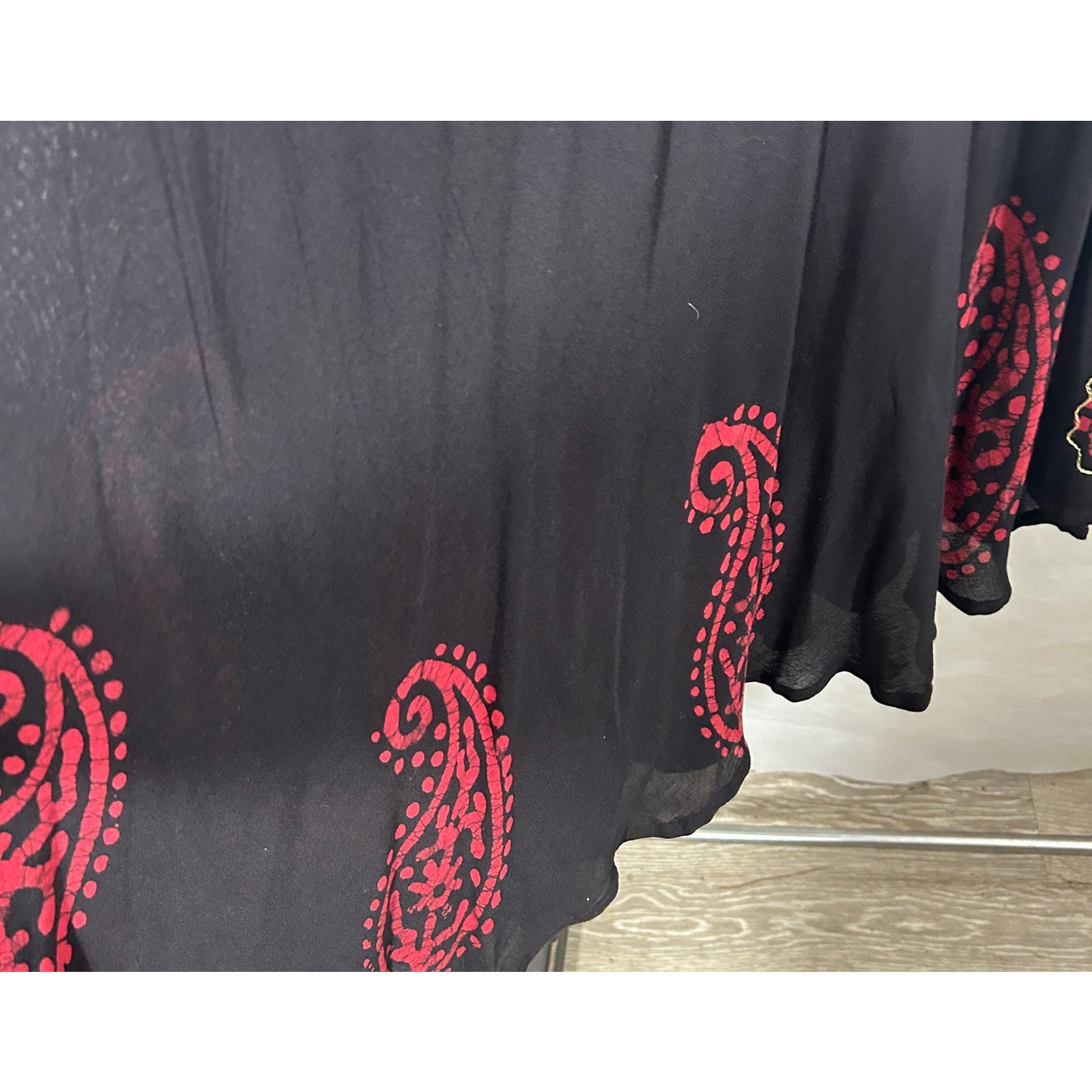 Riviera Sun Black Paisley Embroidered Dress Medium Boho Festival Tunic