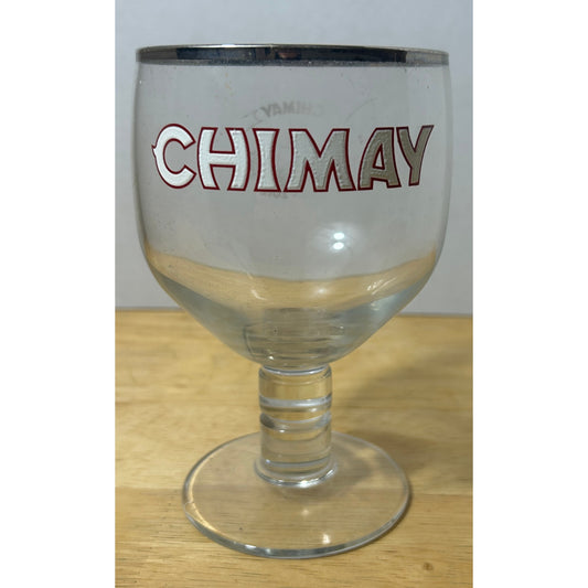 Vintage Chimay Beer Glass Goblet 6" Tall Belgium 1862-2012