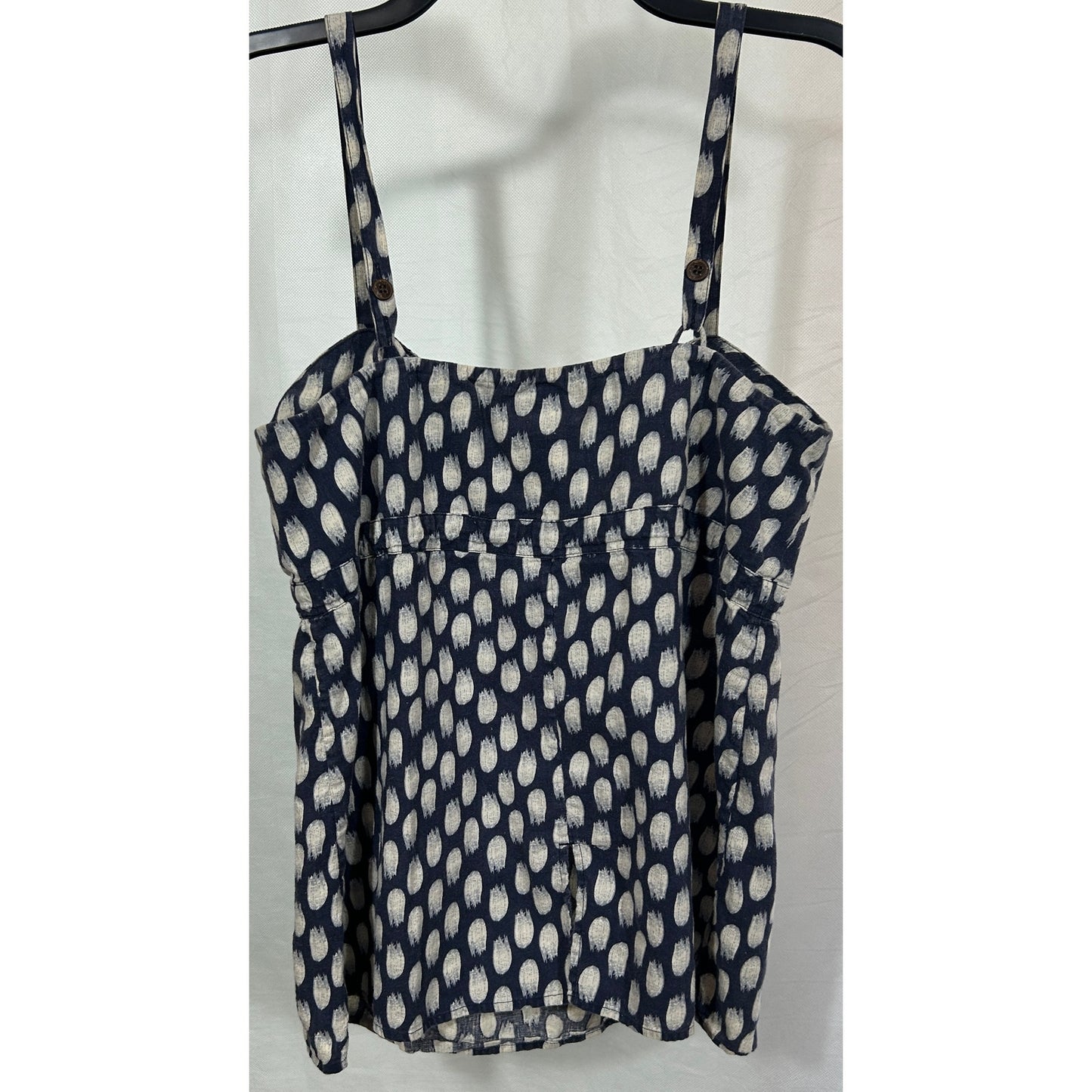 Patagonia Women’s 12 Navy Polka Dot Hemp Cotton Tank Top Adjustable Straps
