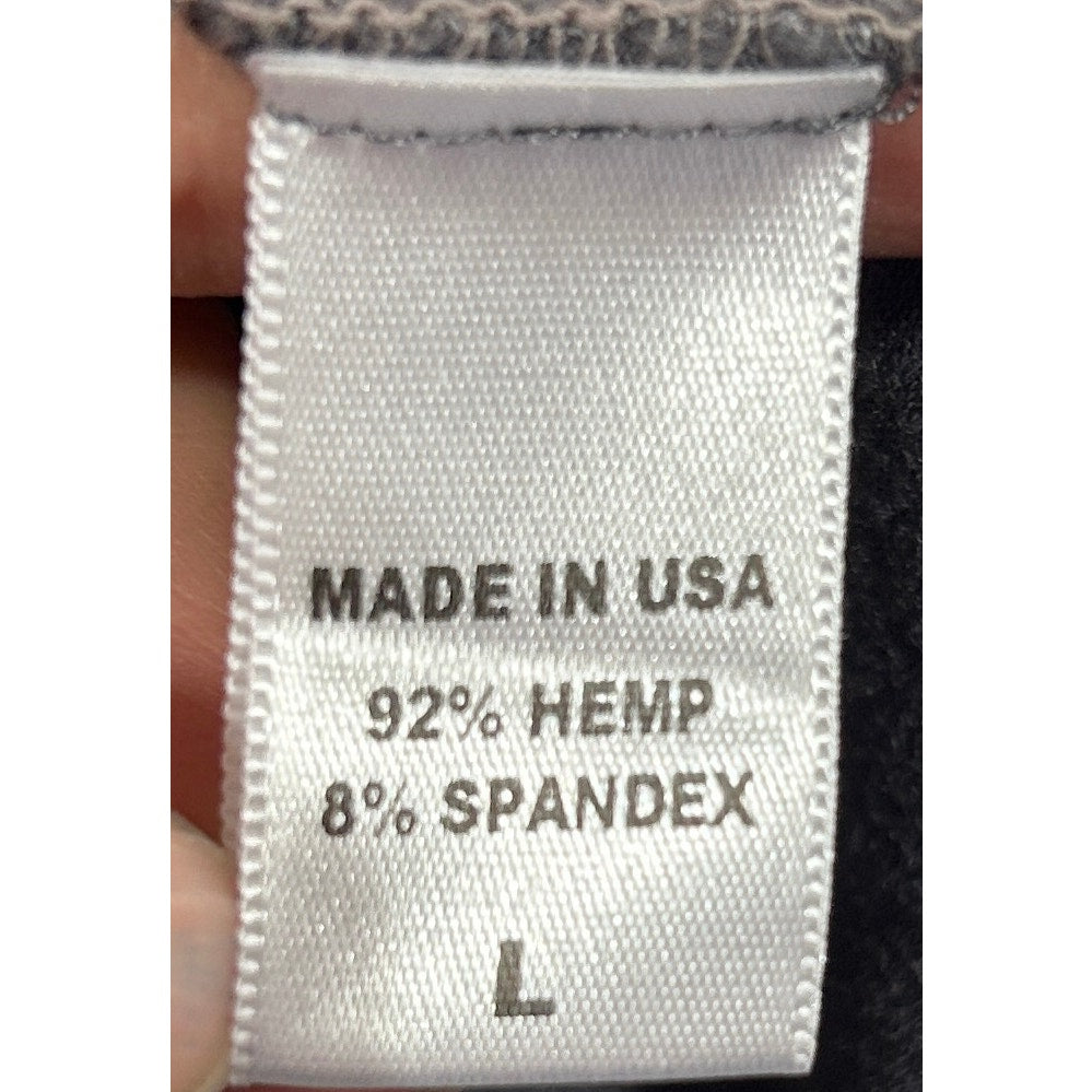 ecoSkin Hemp Spandex Long Sleeve Tunic Top Gray Drape Neck Size L USA