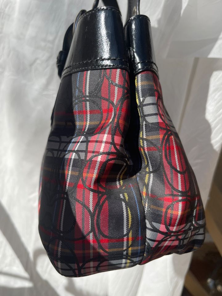 Coach Poppy Tartan Plaid Tote Bag (Style F15467)