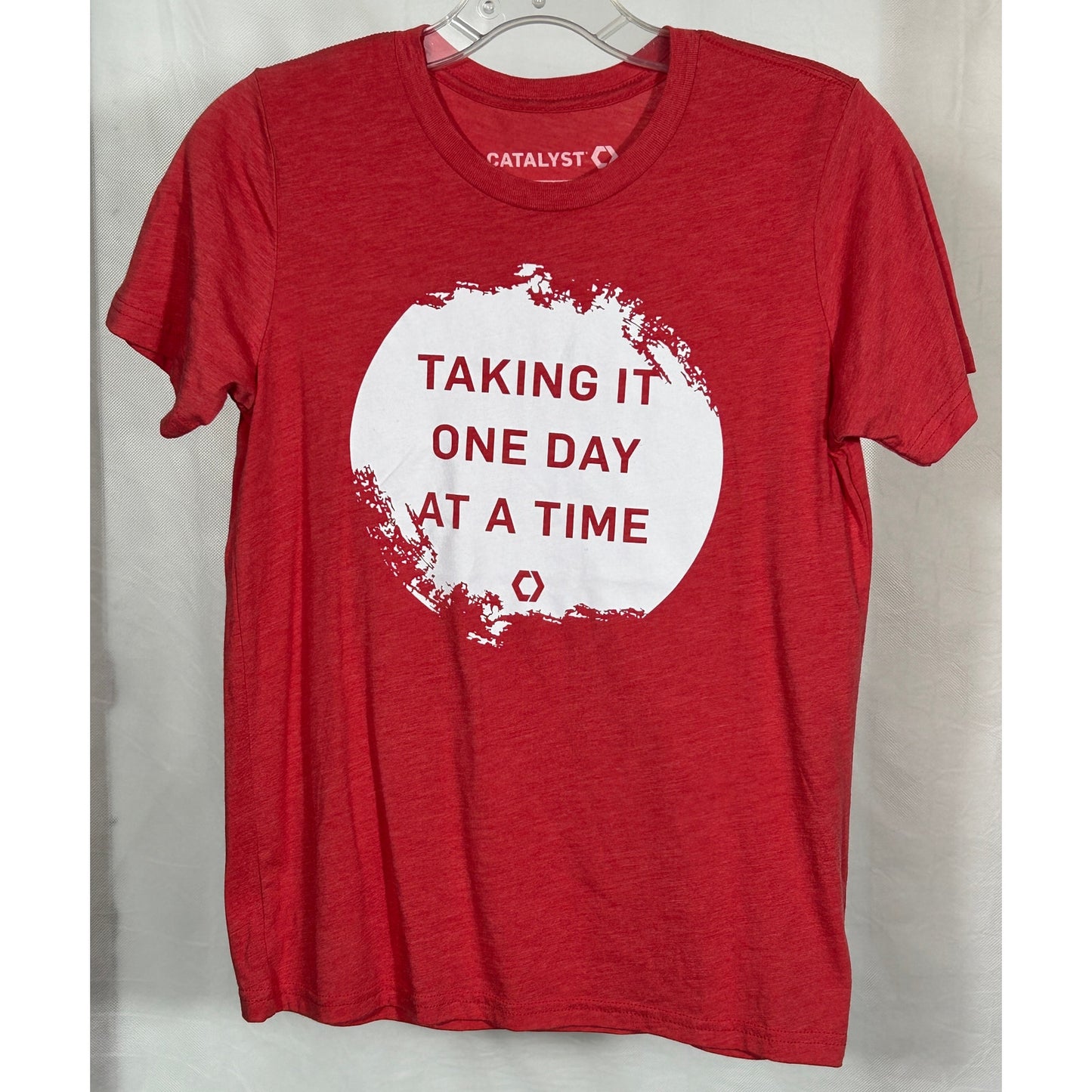 Catalyst Red Motivational Tee Kids L / Adult S “One Day at a Time” Shirt